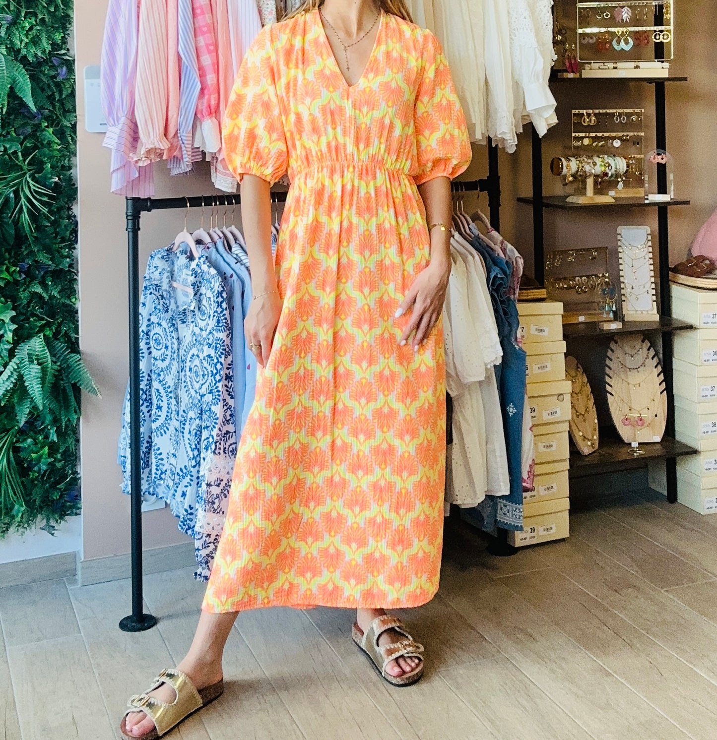 Robe Gaze de coton Bohème Orange