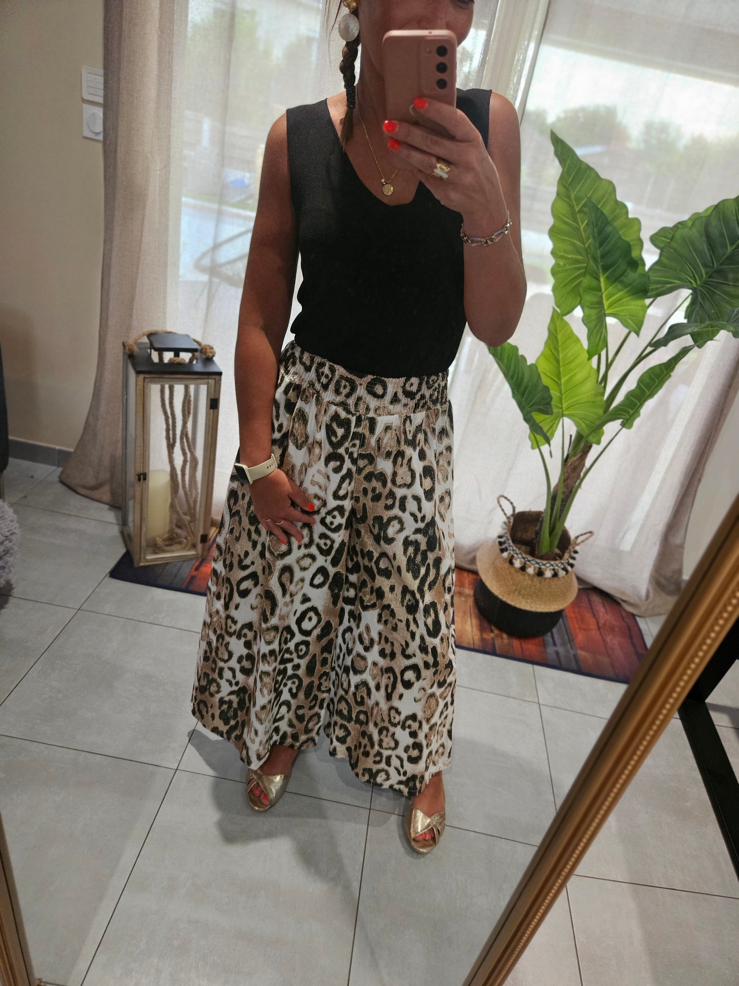 Pantalon fluide Léopard
