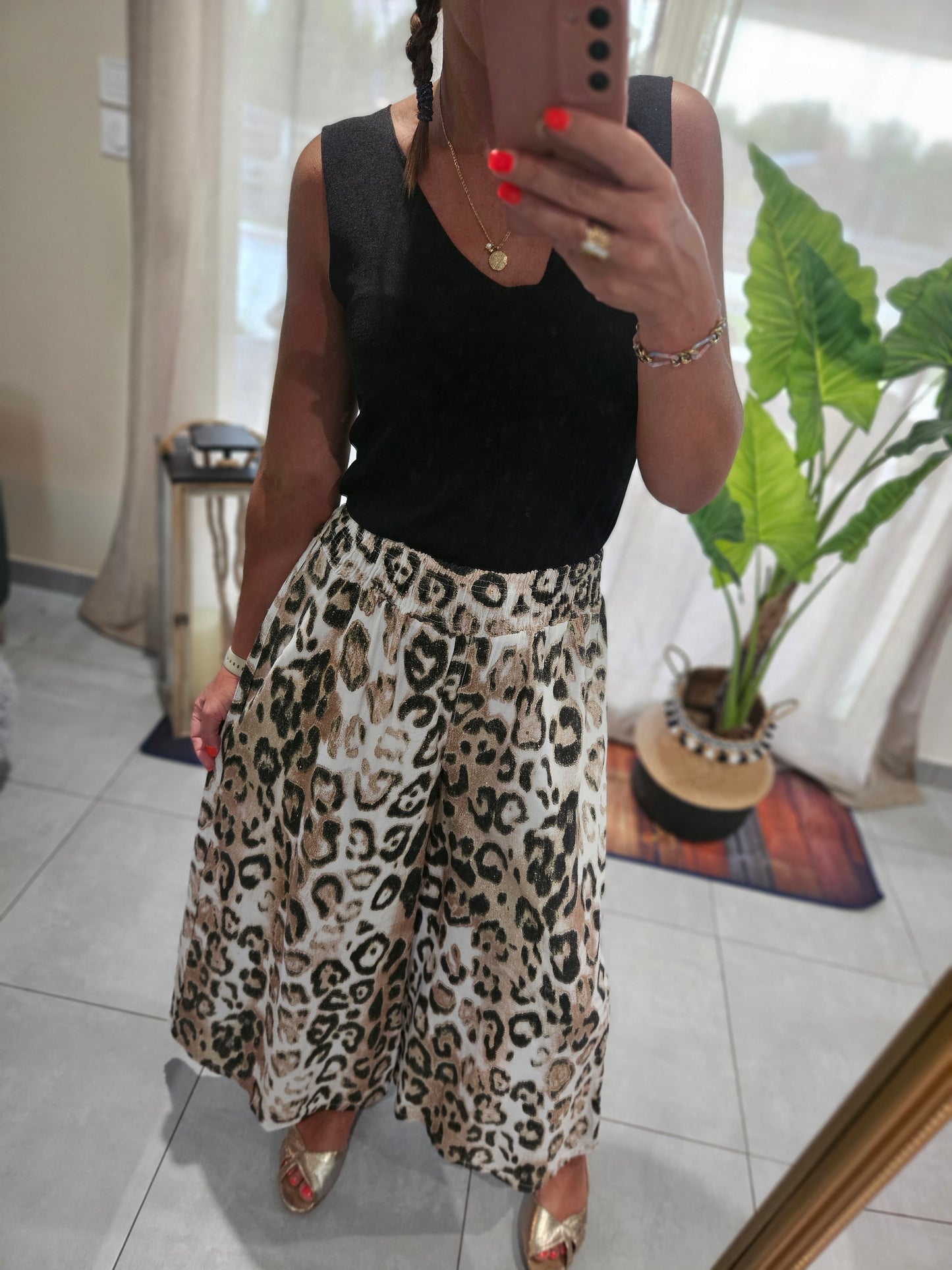 Pantalon fluide Léopard