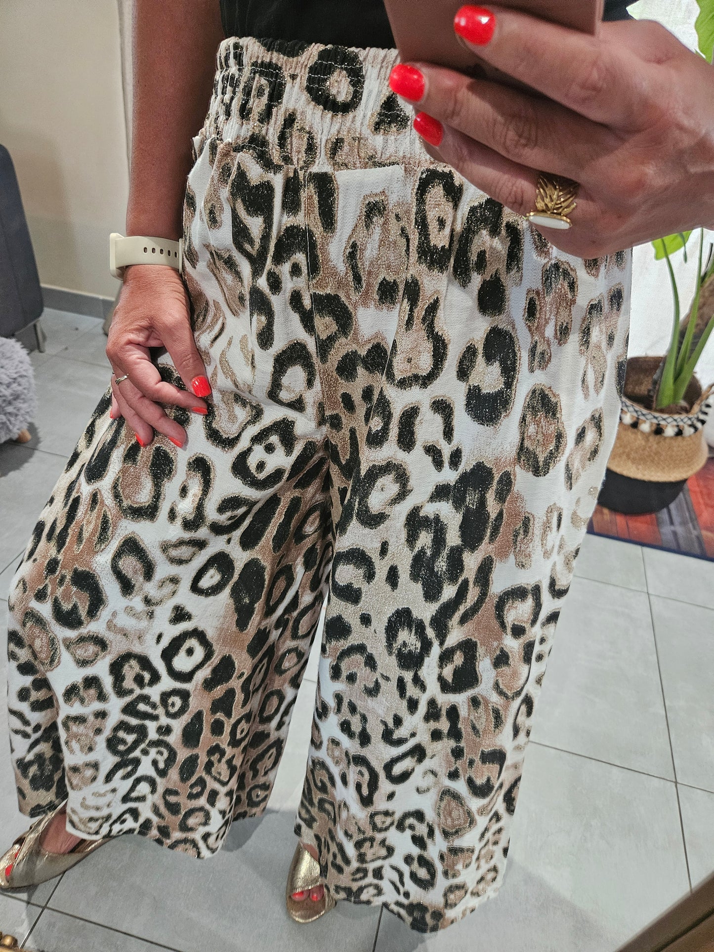 Pantalon fluide Léopard