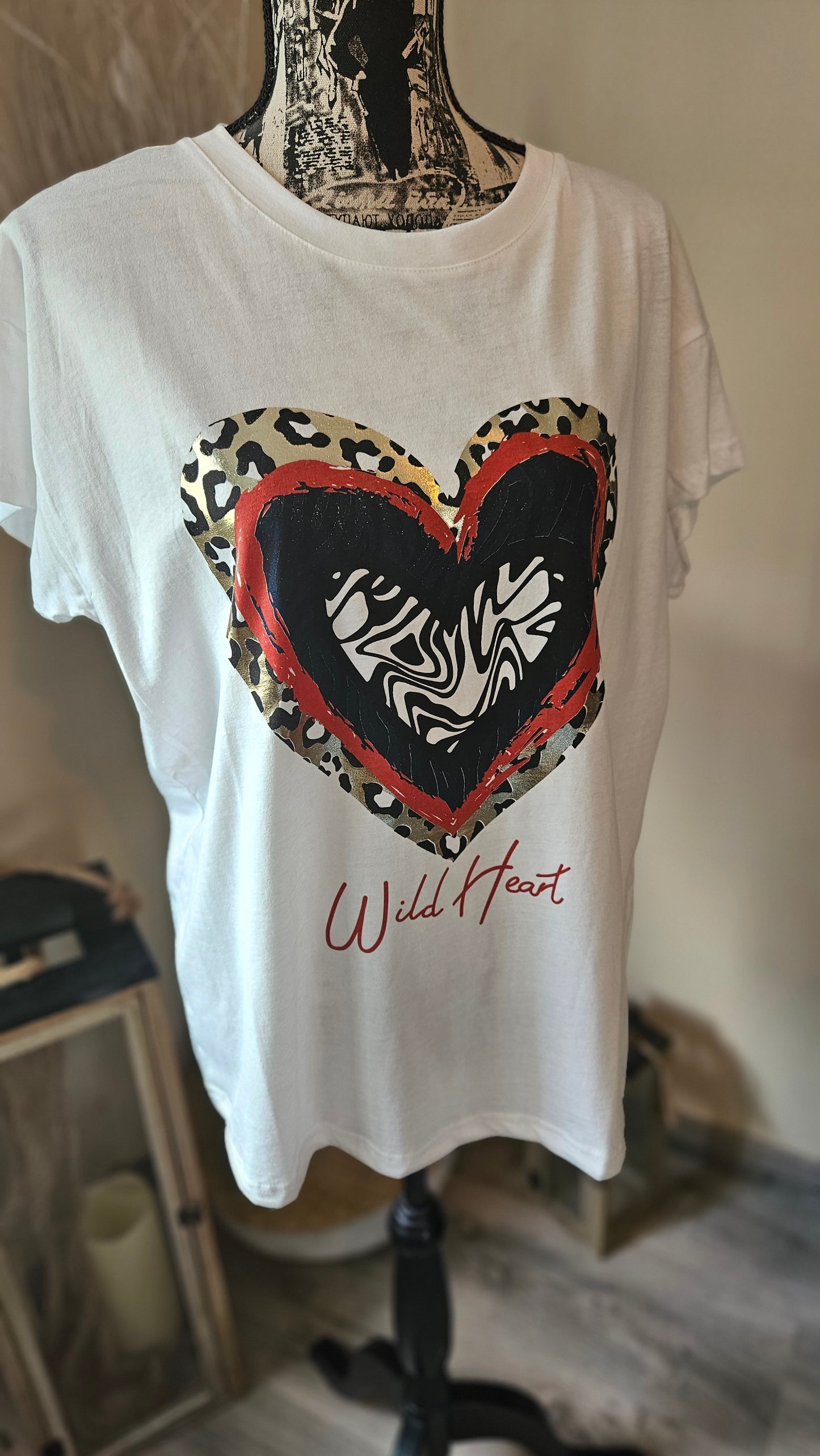 Tee-shirt crème Coeur