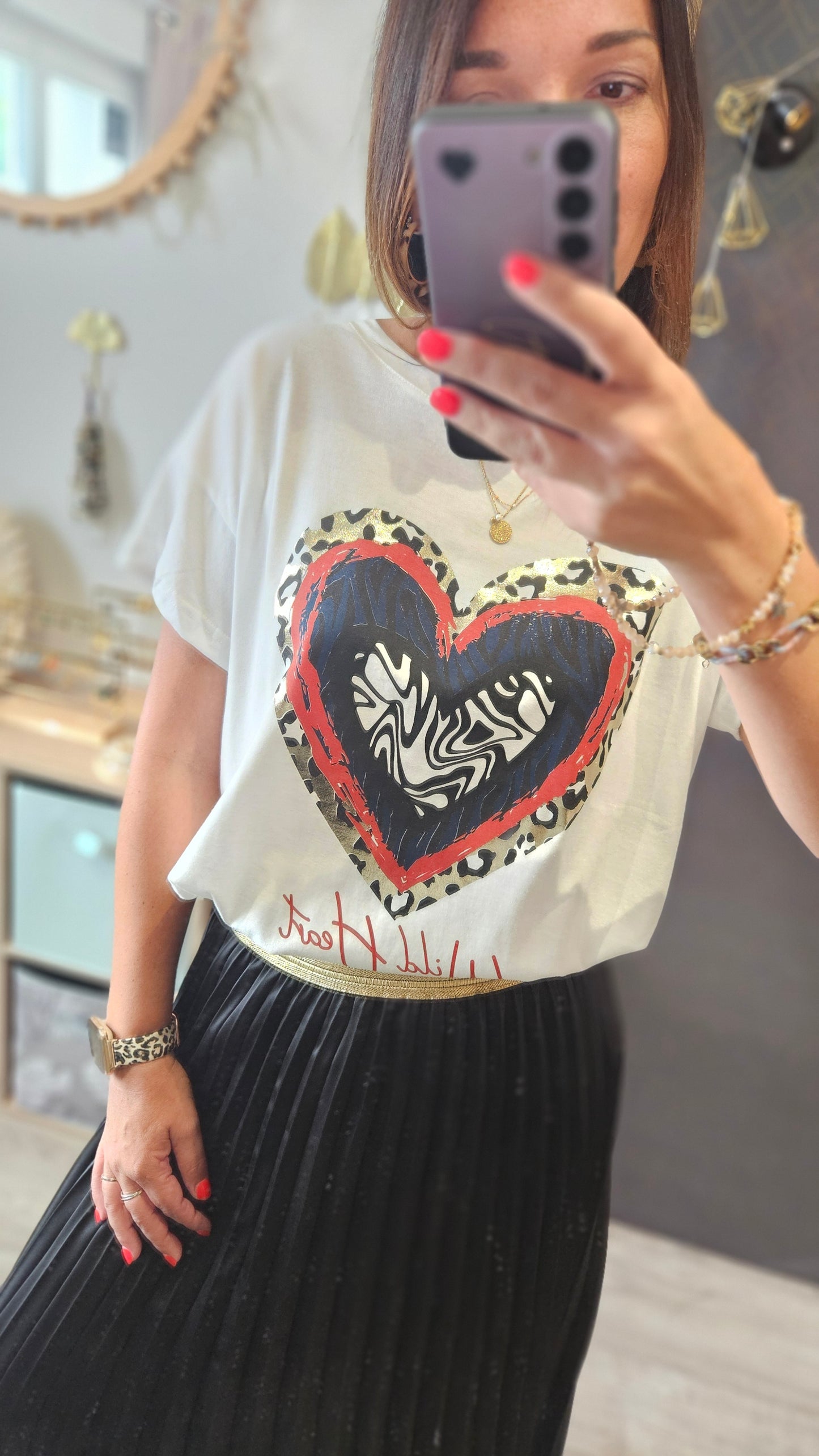 Tee-shirt crème Coeur