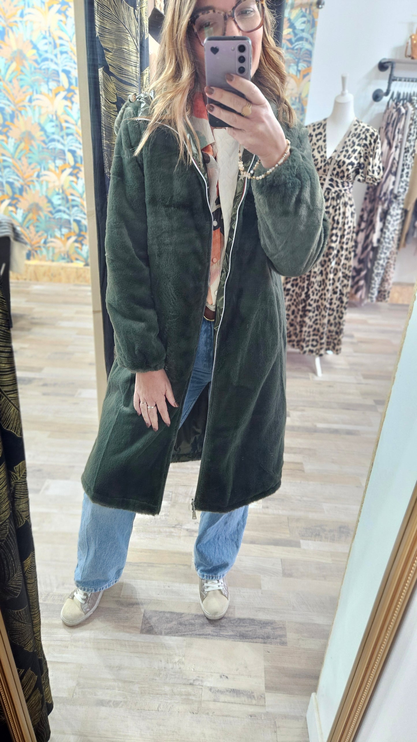 Manteau reversible Kaki