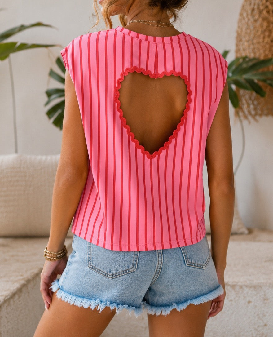 Tee shirt Coeur Rose