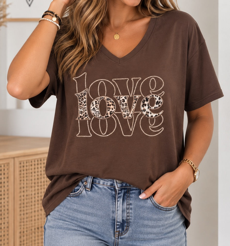 Tee Shirt Marron Love