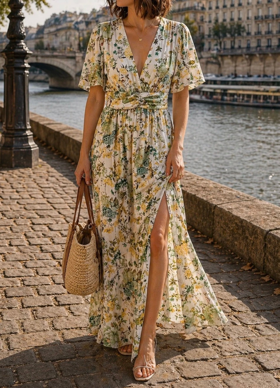 Robe Satiné Vert