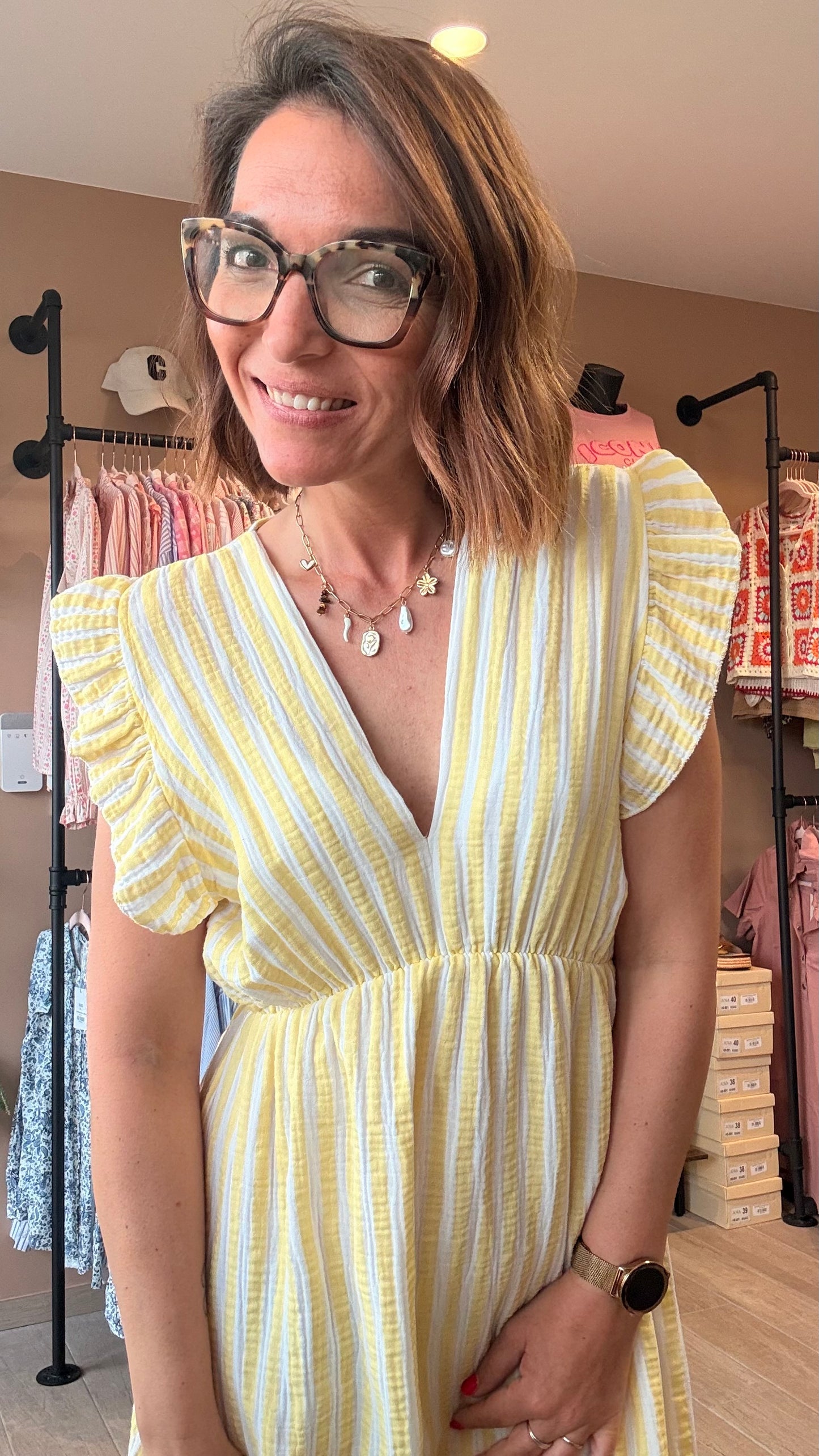 Robe GDC à rayures jaune