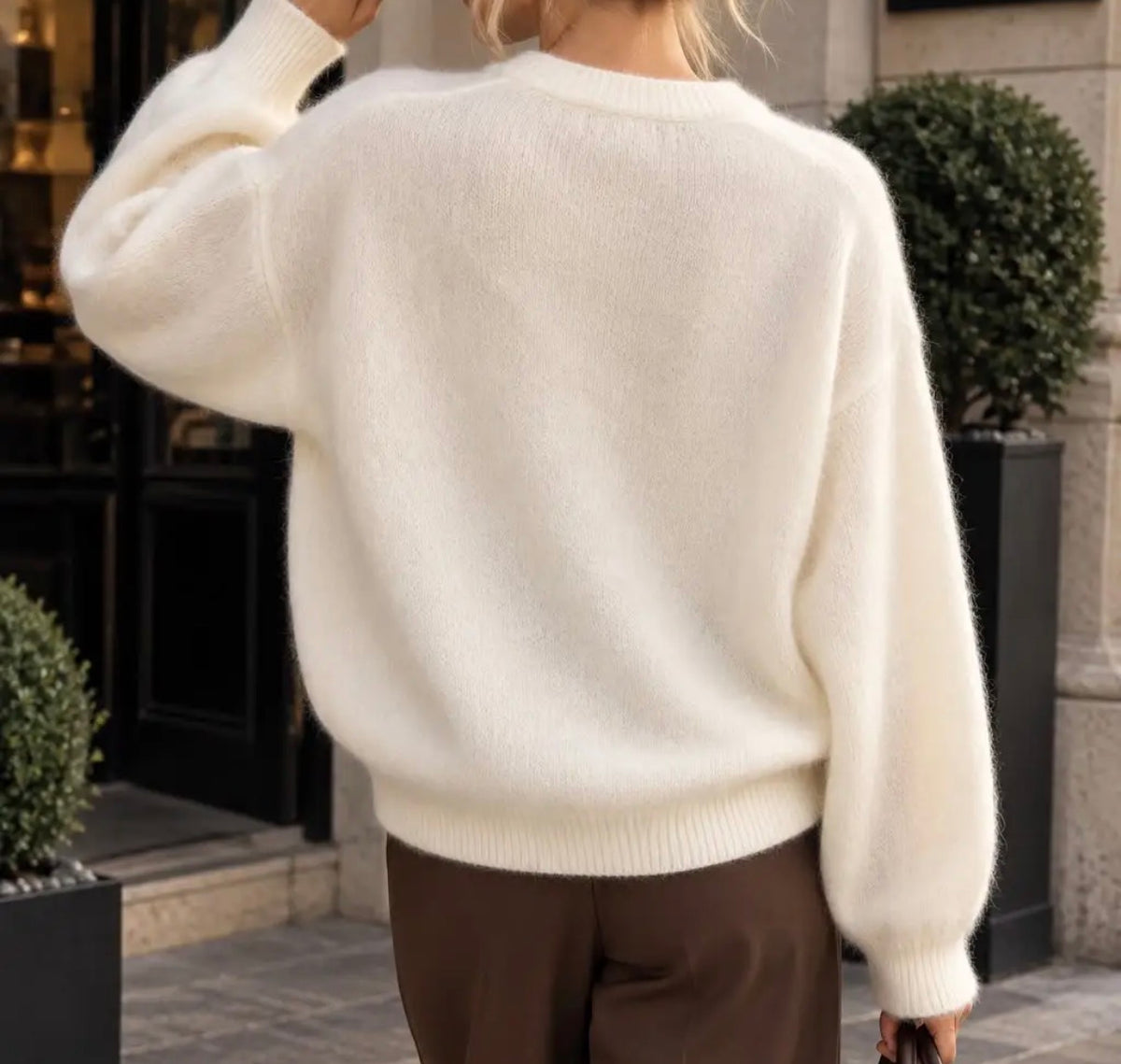 Pull blanc coeur