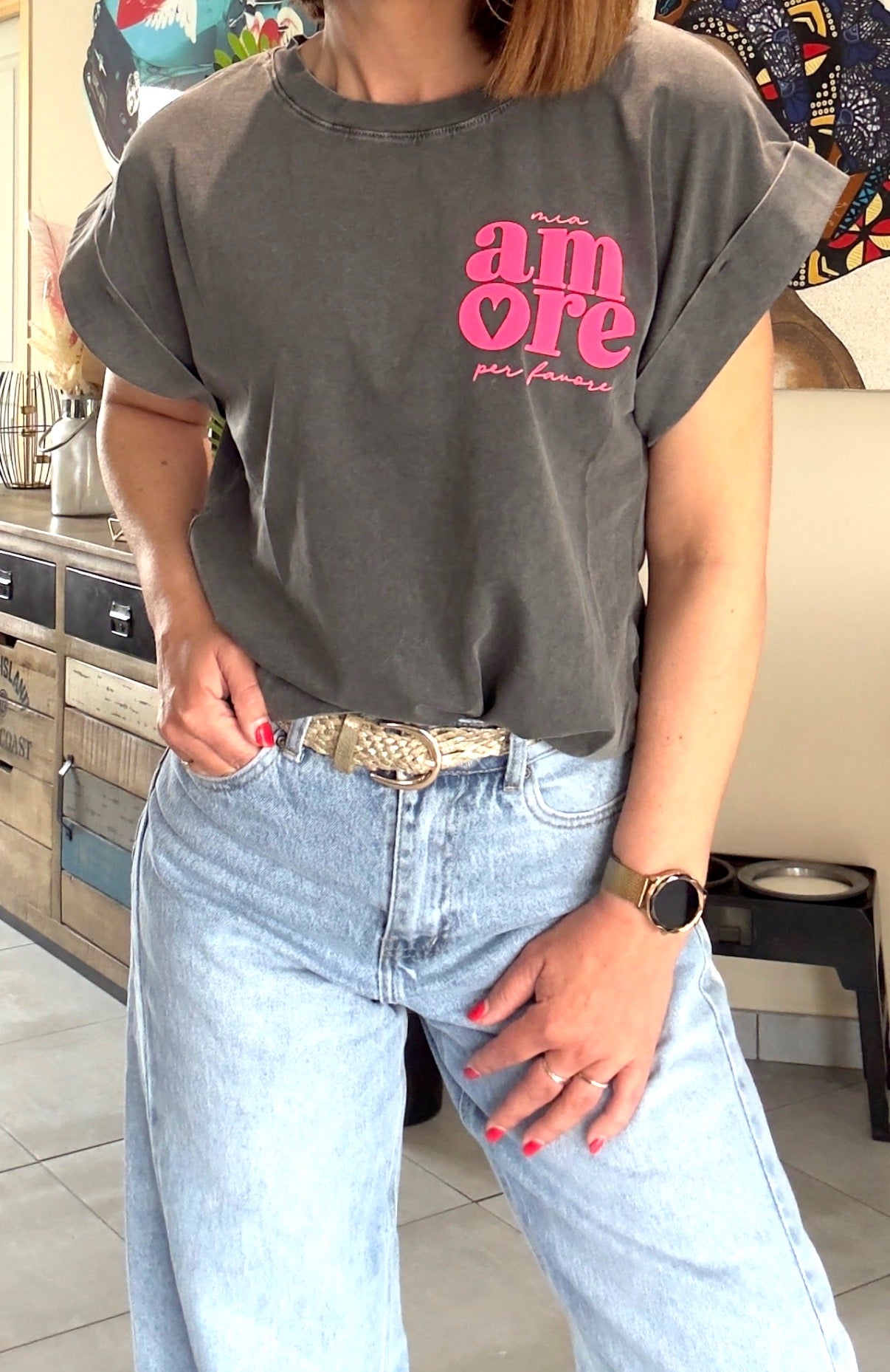 Tee Shirt Gris AMORE