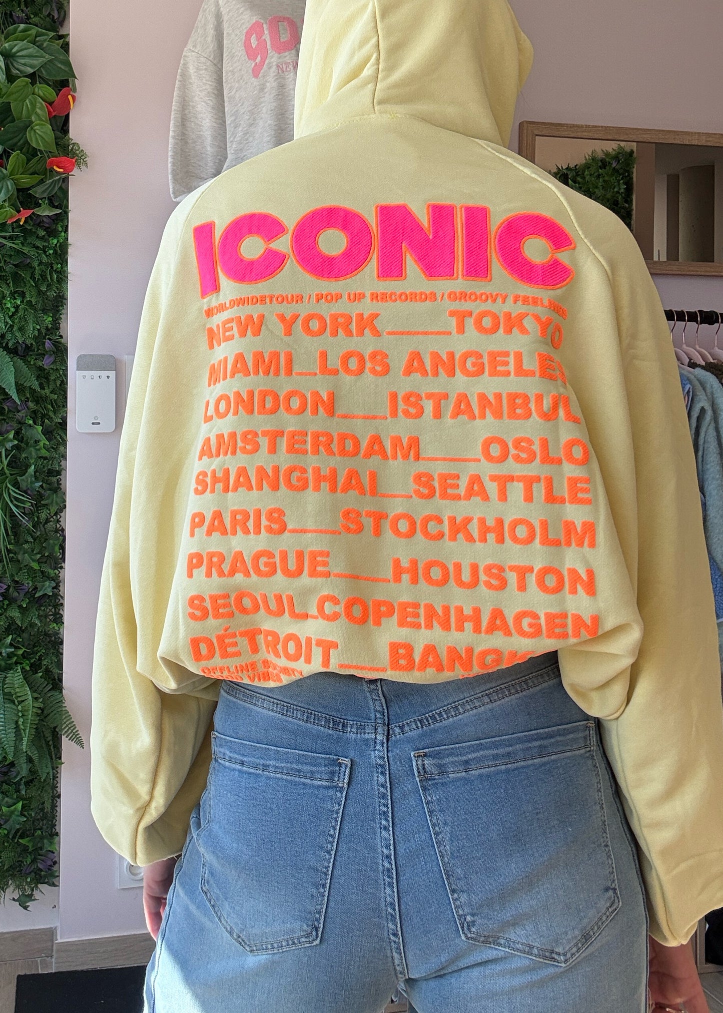Sweat Capuche Jaune ICONIC
