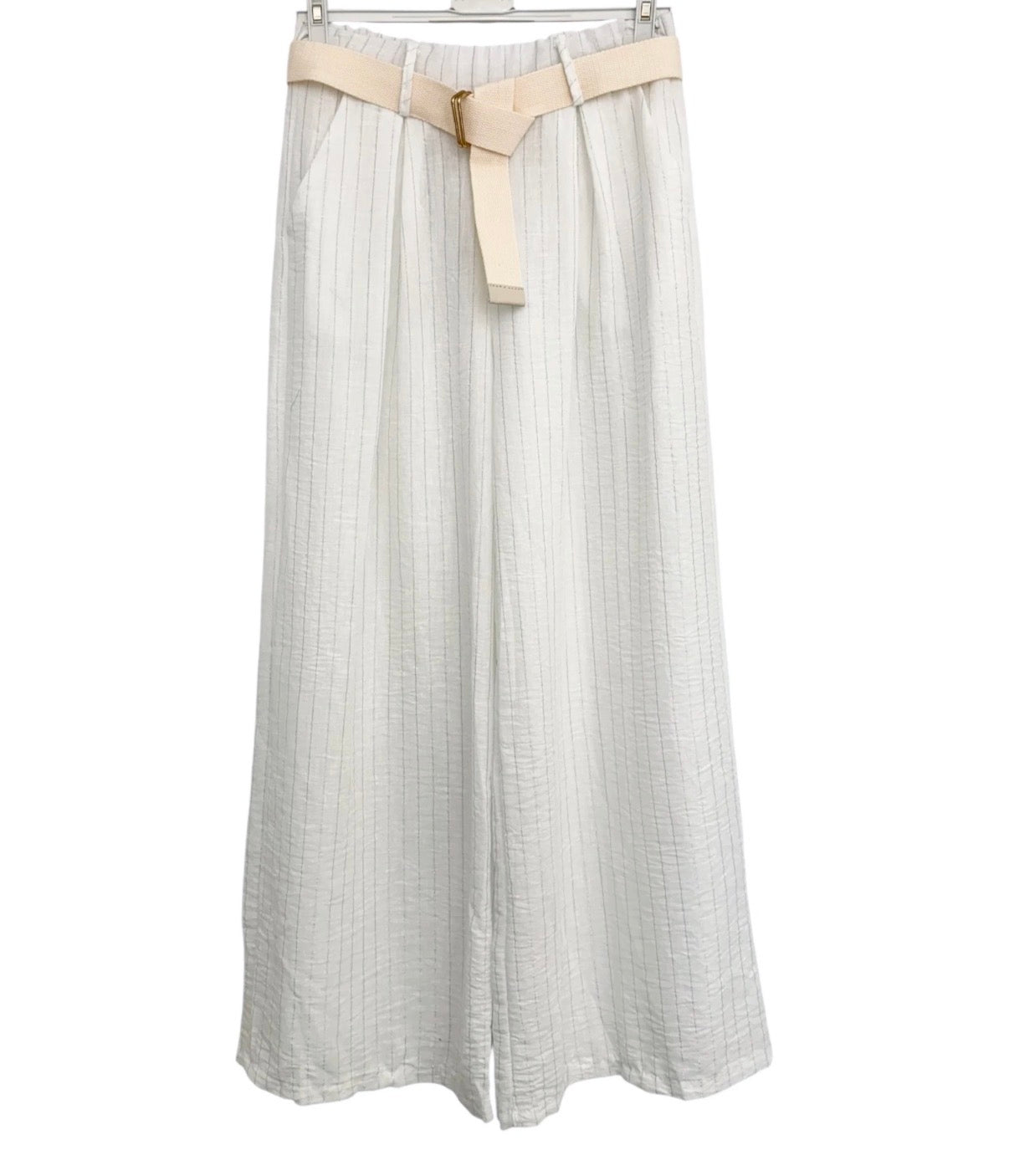 Pantalon rayé Blanc
