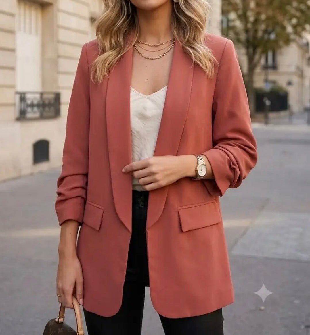 Blazer retroussé Brique