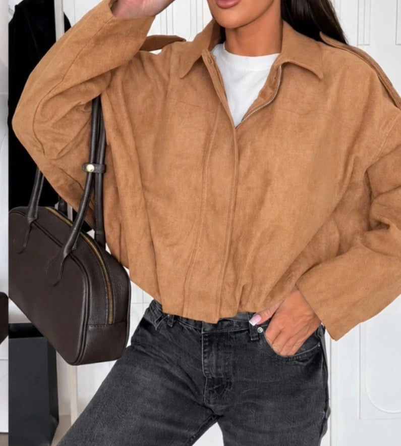 Veste Suédine Camel