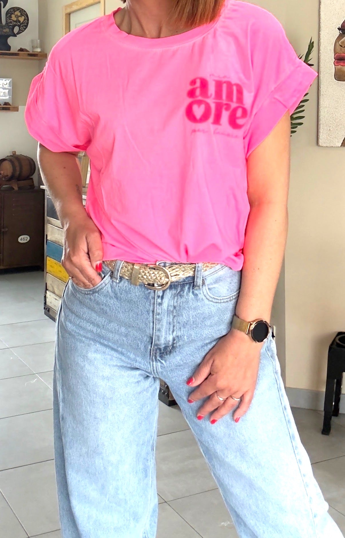 Tee Shirt Rose AMORE