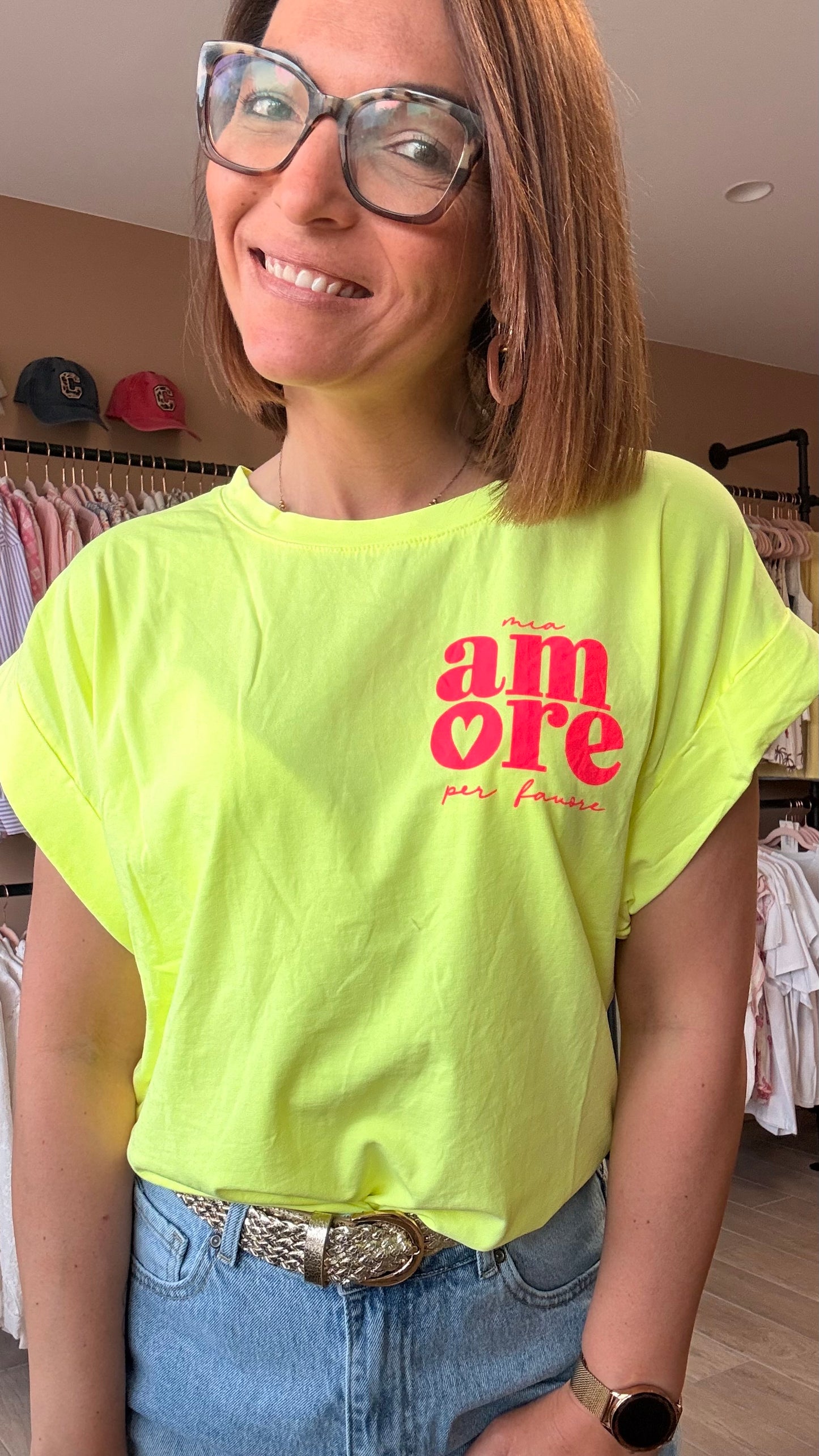 Tee Shirt Jaune fluo AMORE