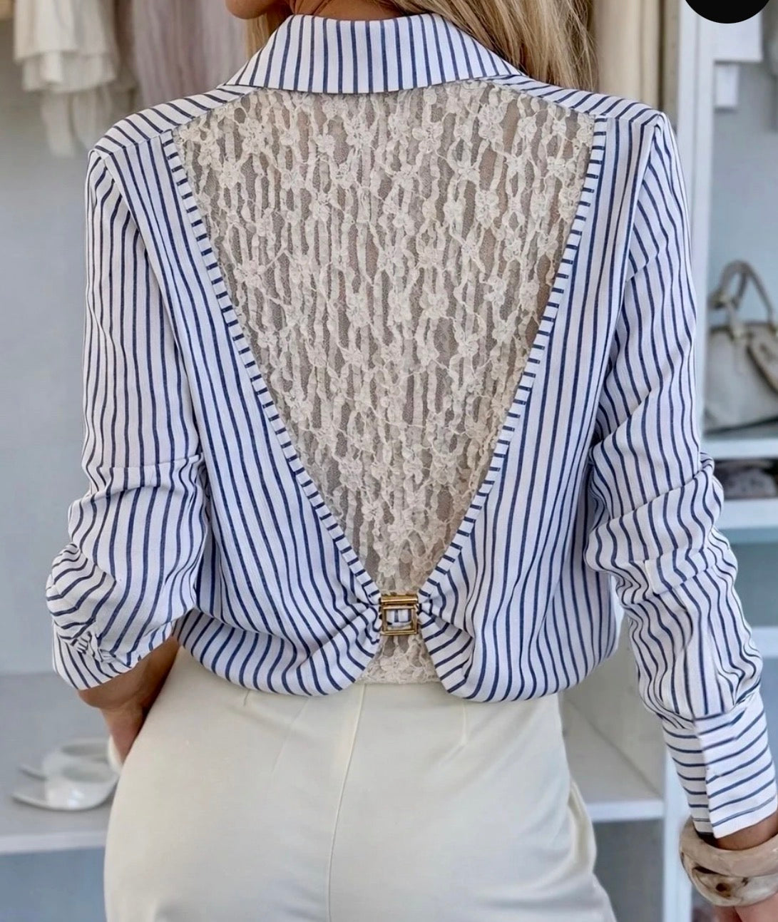 Chemise Dentelle Marine