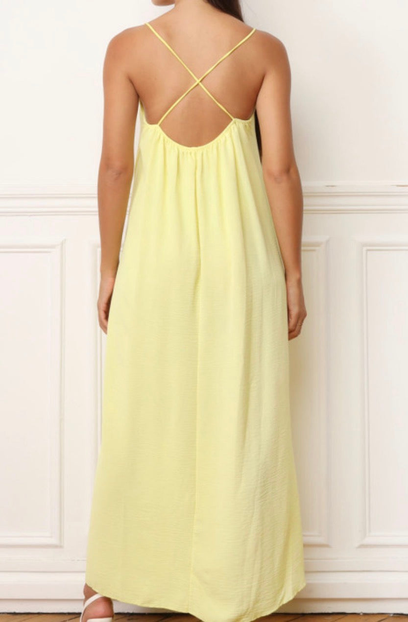 Robe longue Croisé Jaune