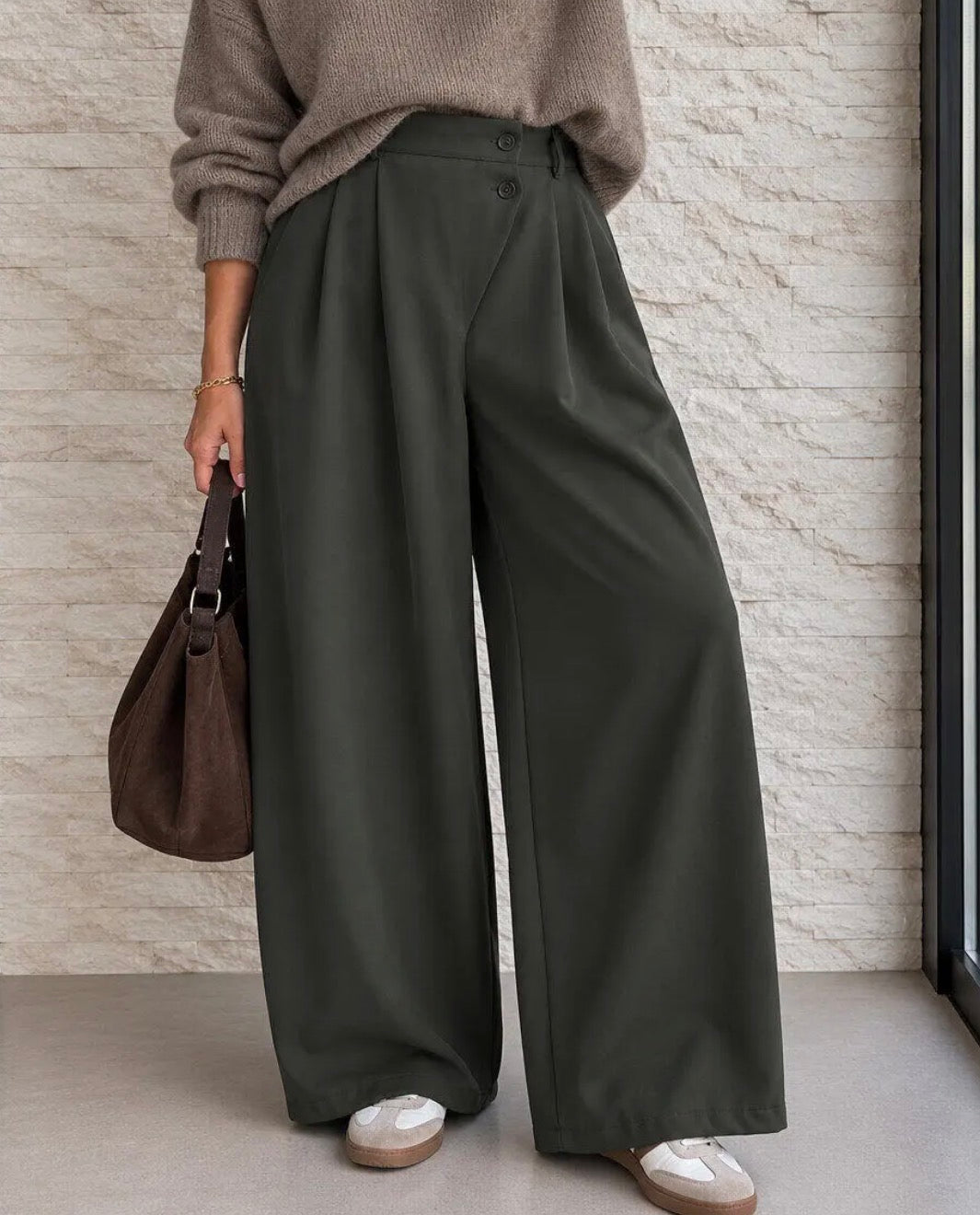 Pantalon tailleur Kaki