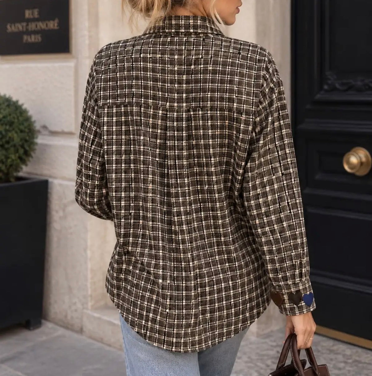 Chemise carreaux marron