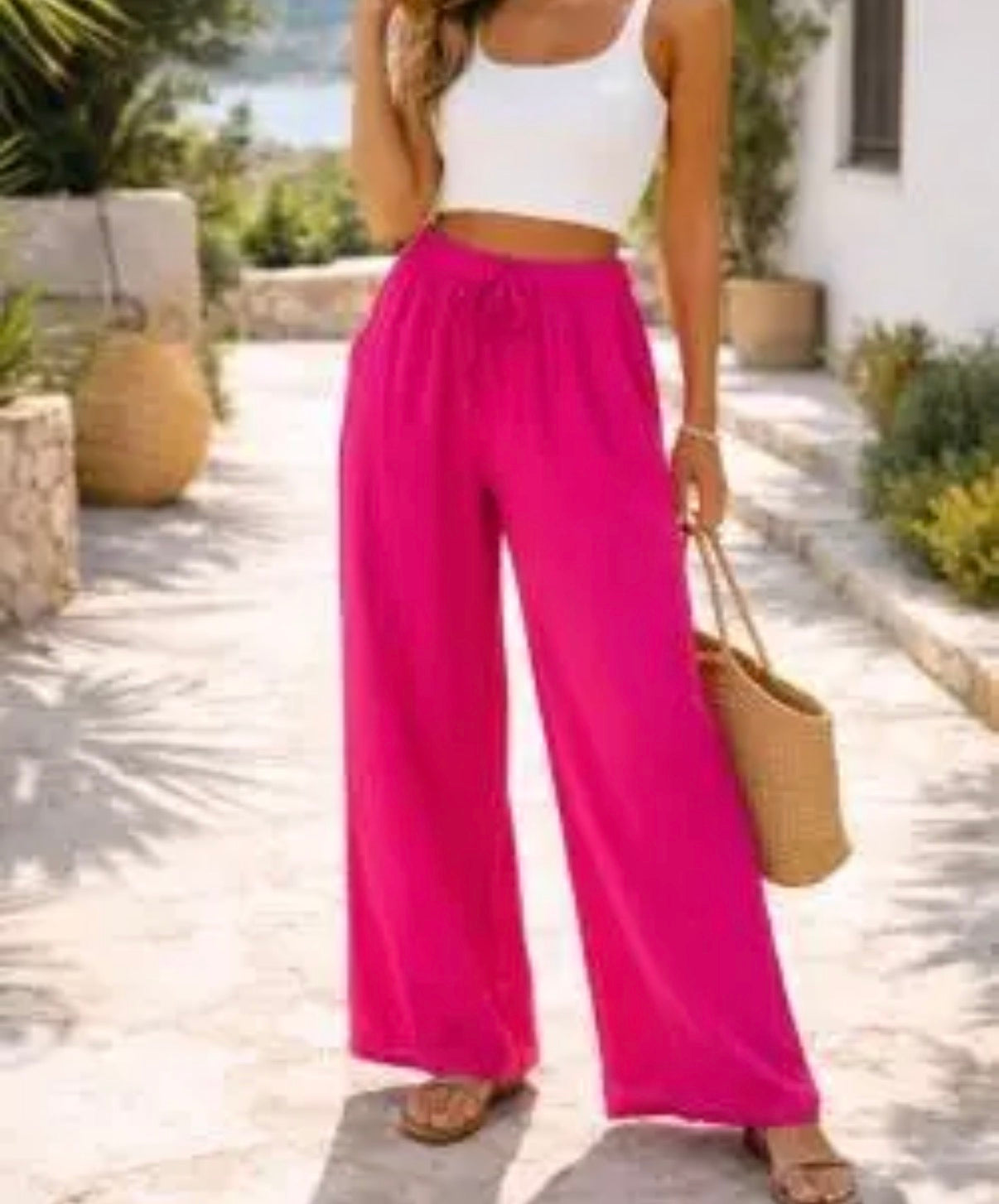 Pantalon Fluide Fushia