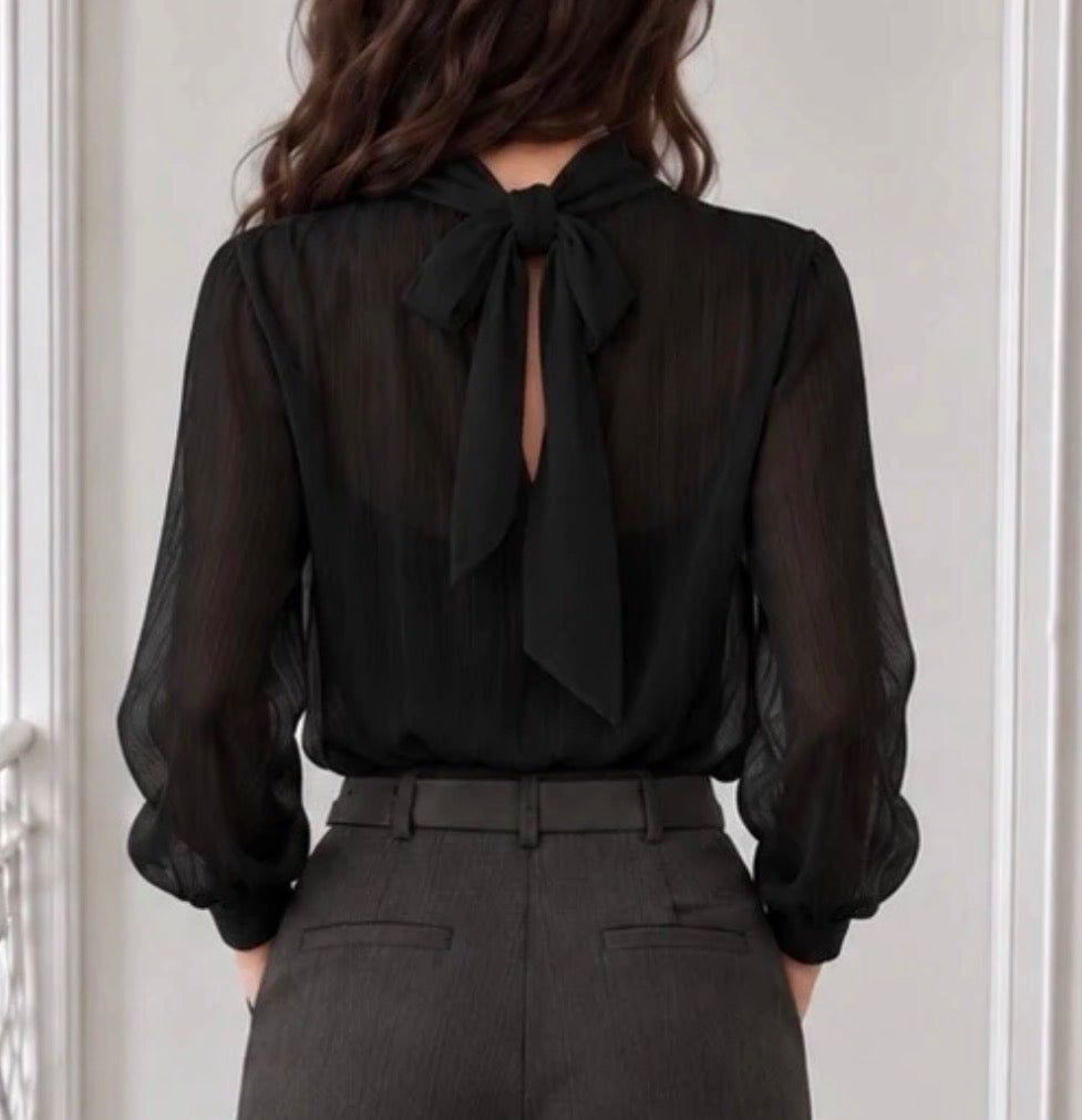 Blouse cache-coeur Noir