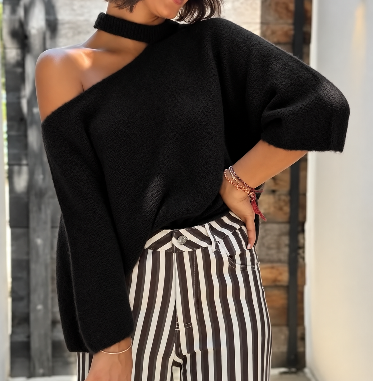 Pull épaule Noir