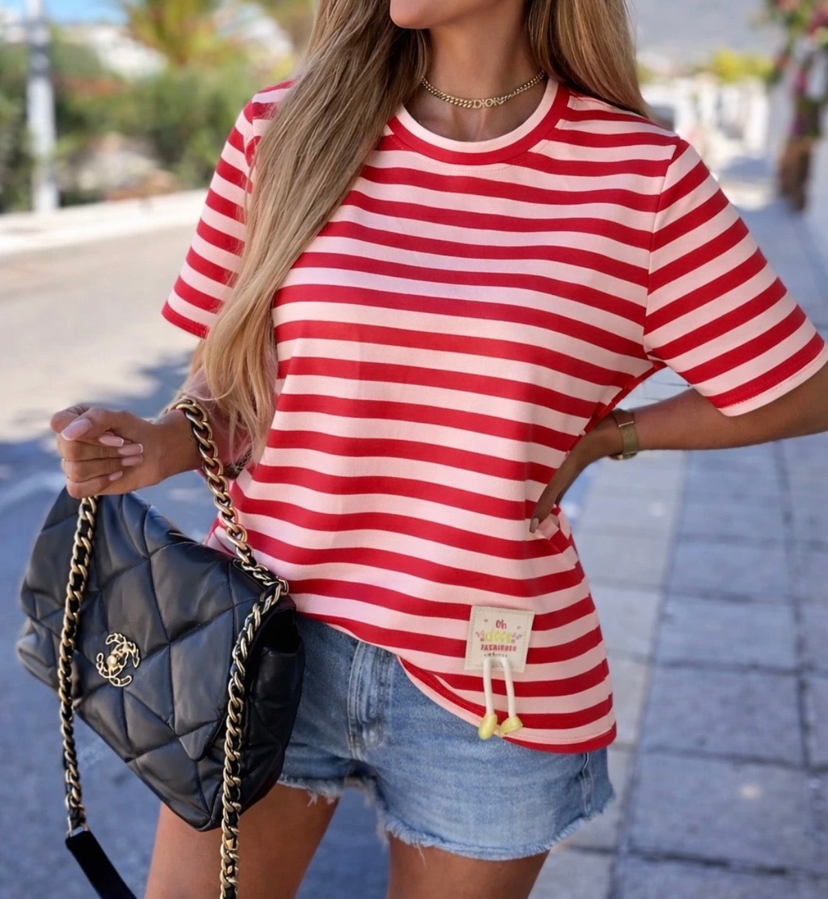Tee shirt Rayé Rose