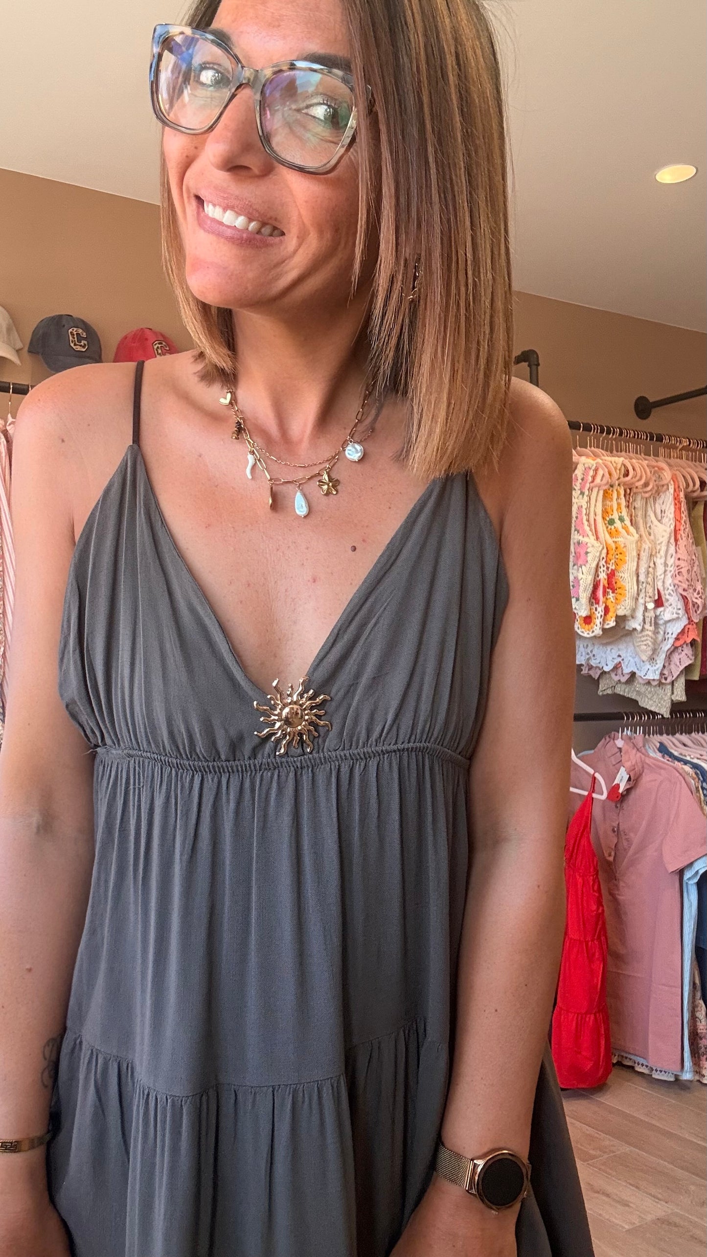 Robe courte Bijoux Marron