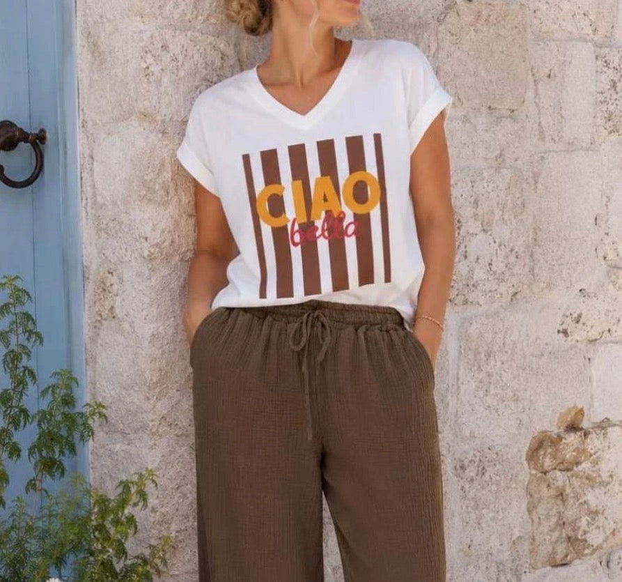 Tee shirt Ciao Marron
