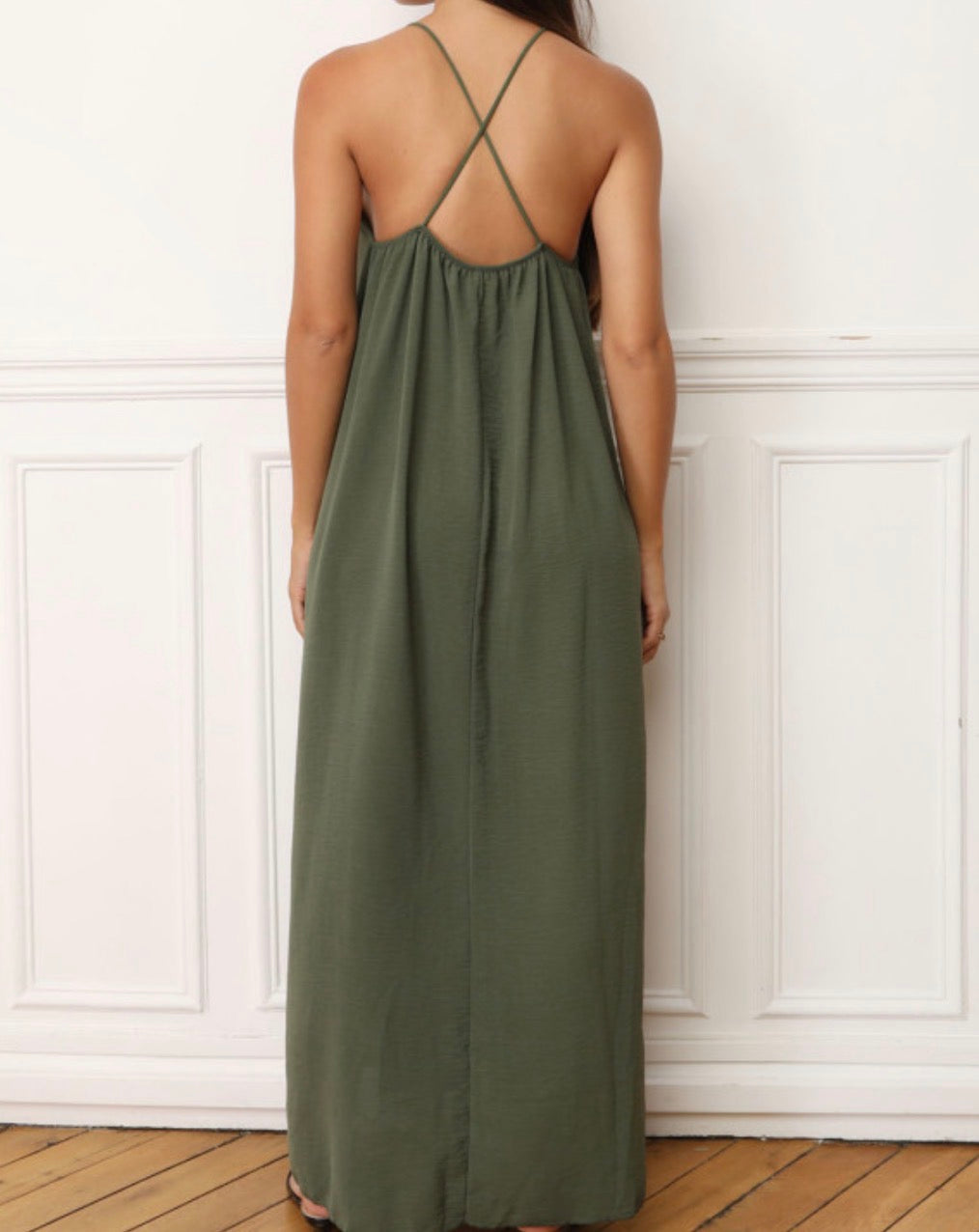 Robe longue Croisé Kaki