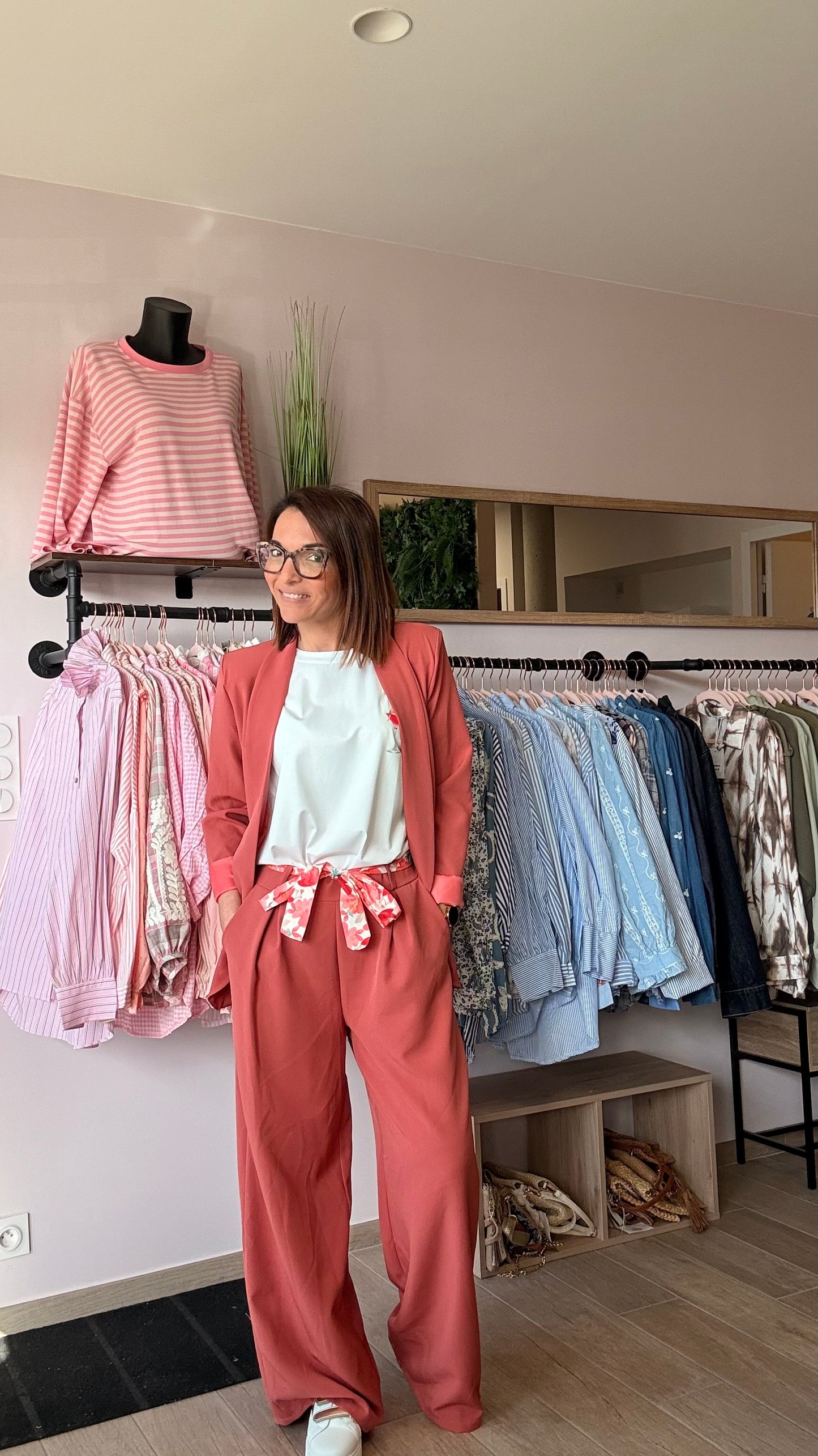 Pantalon Fluide Corail