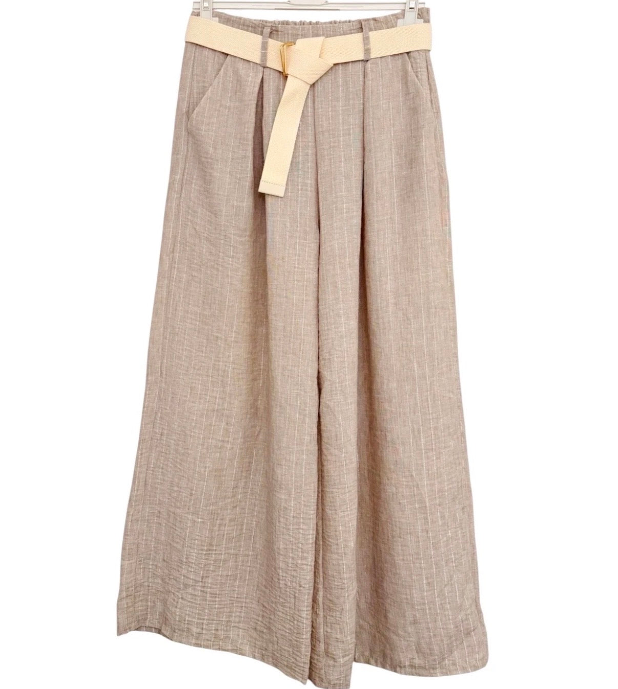 Pantalon rayé Beige