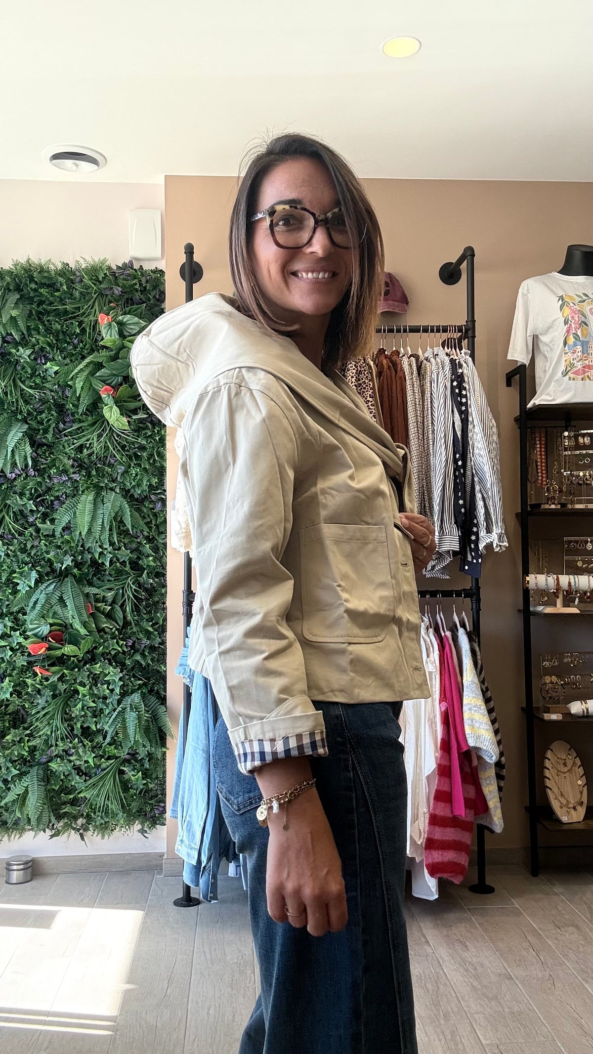 Trench court Beige/Capuche