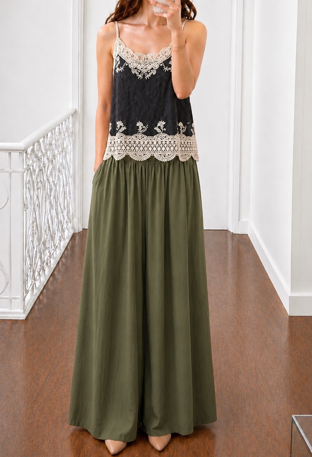 Pantalon ample Kaki
