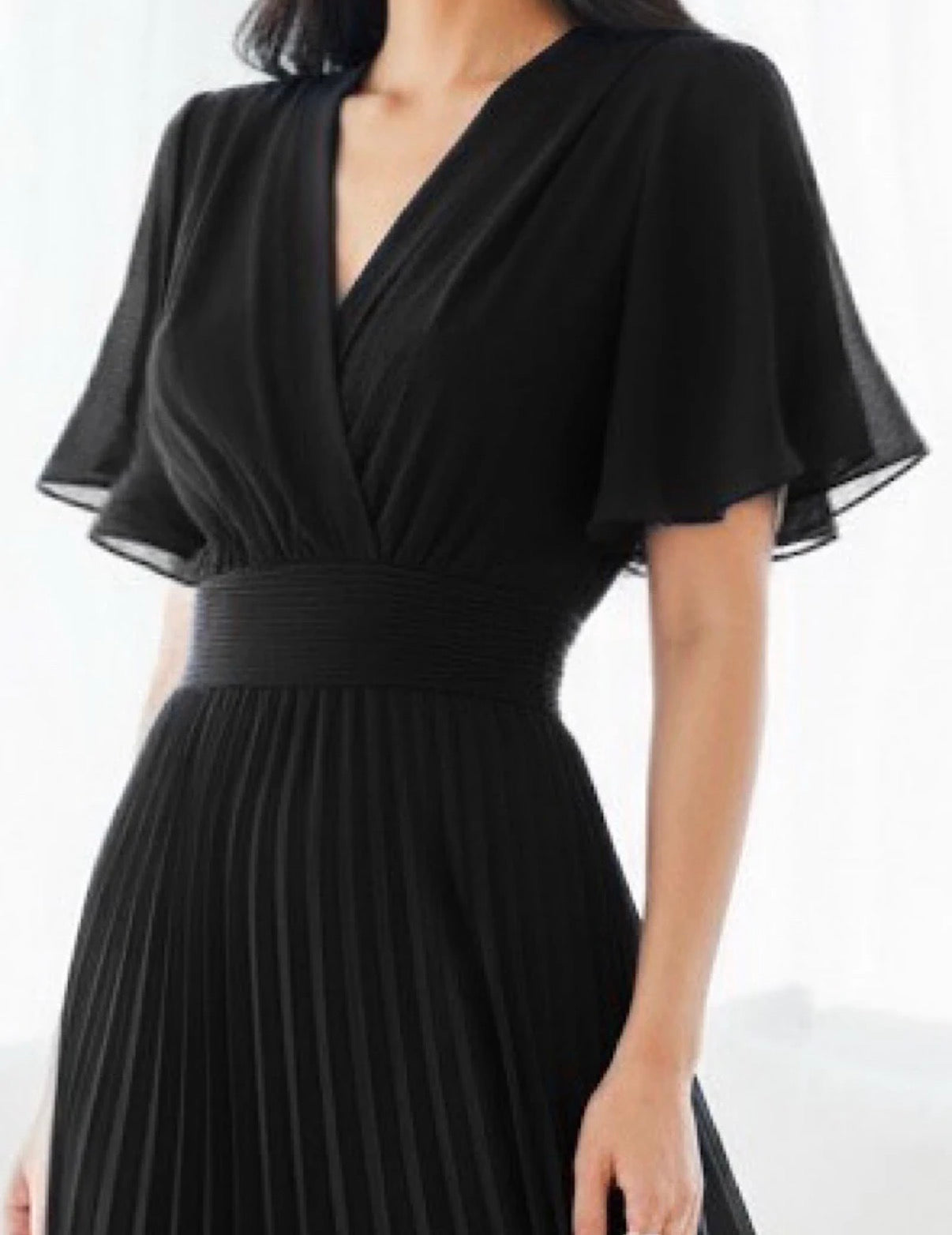 Robe Croisée/Plissée Noir