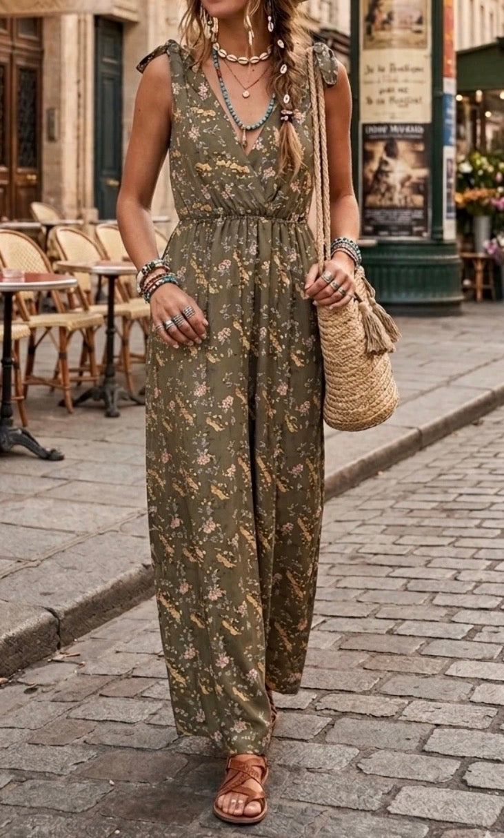 Robe longue Vert/Doré