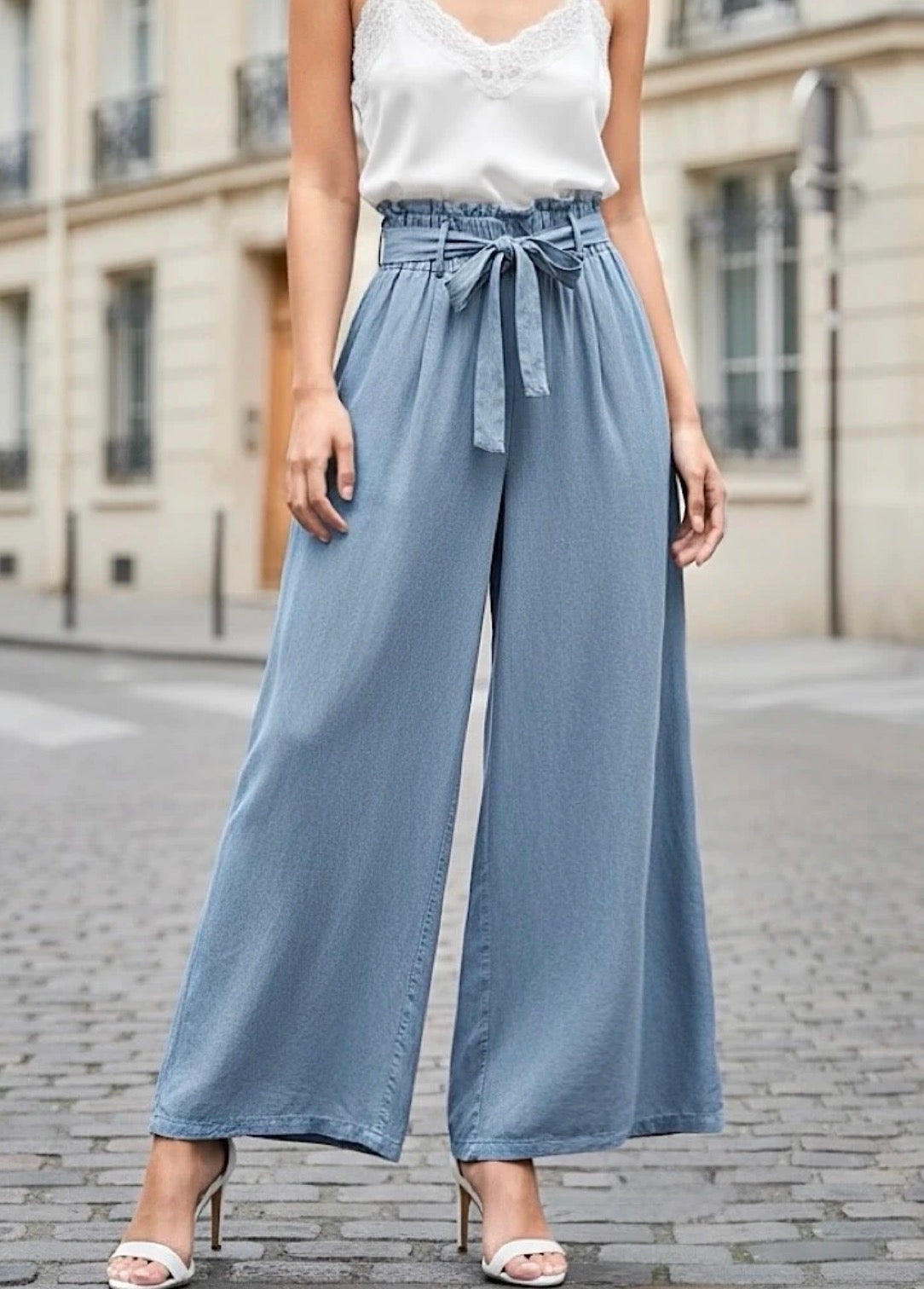 Pantalon fluide Bleu ciel