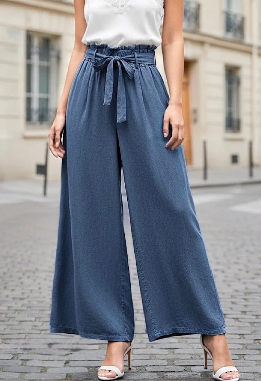 Pantalon fluide Bleu Jean