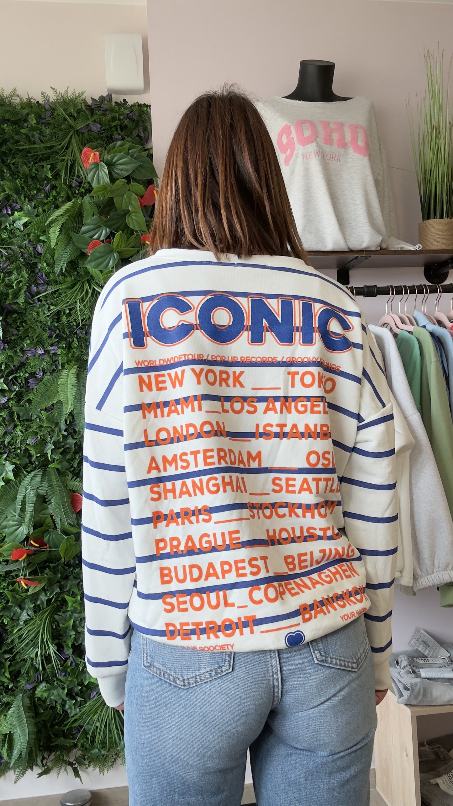 Sweat rayé Bleu/Blanc ICONIC