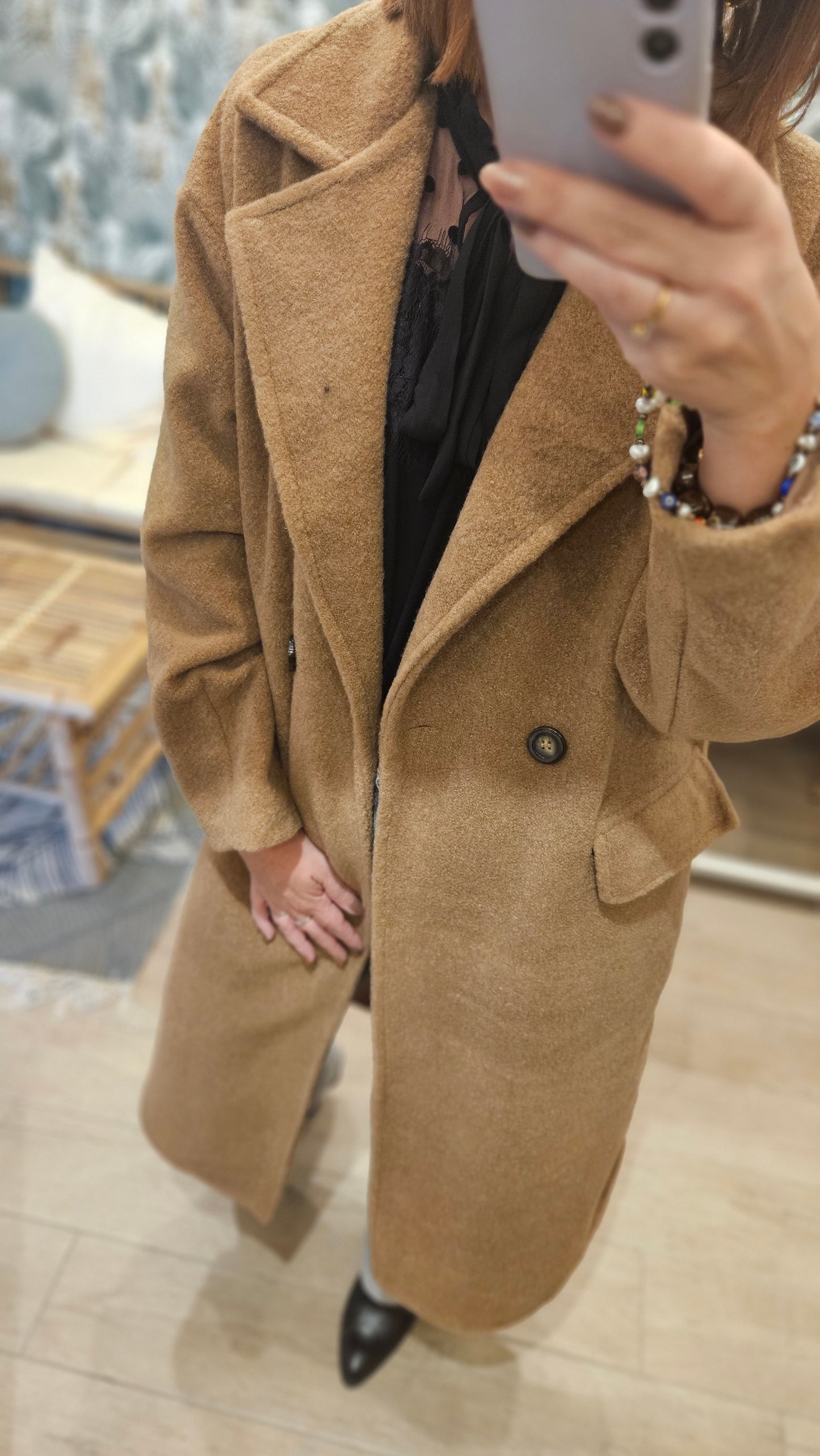 Manteau long Camel