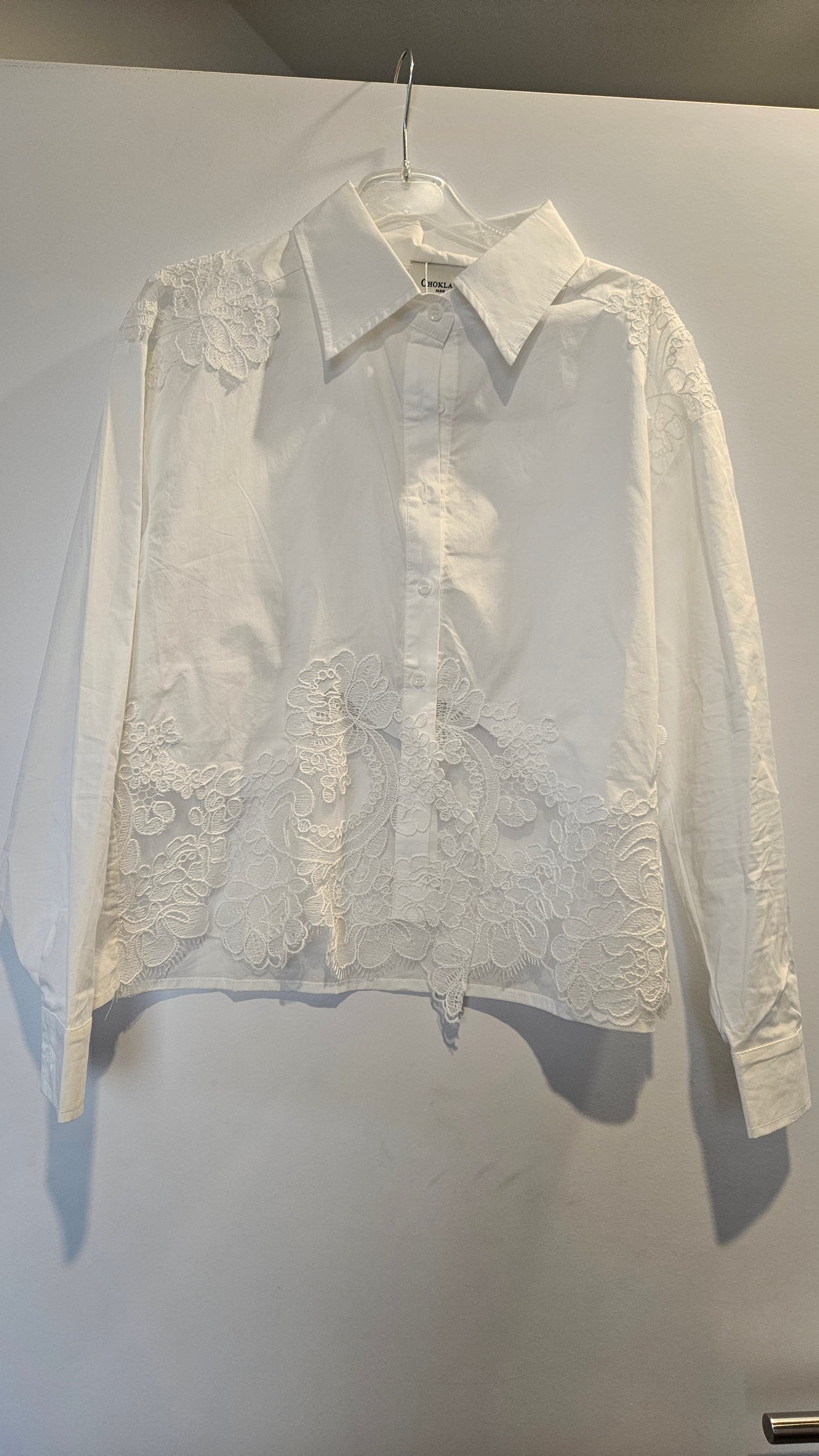 Chemise Blanche Broderie Courte