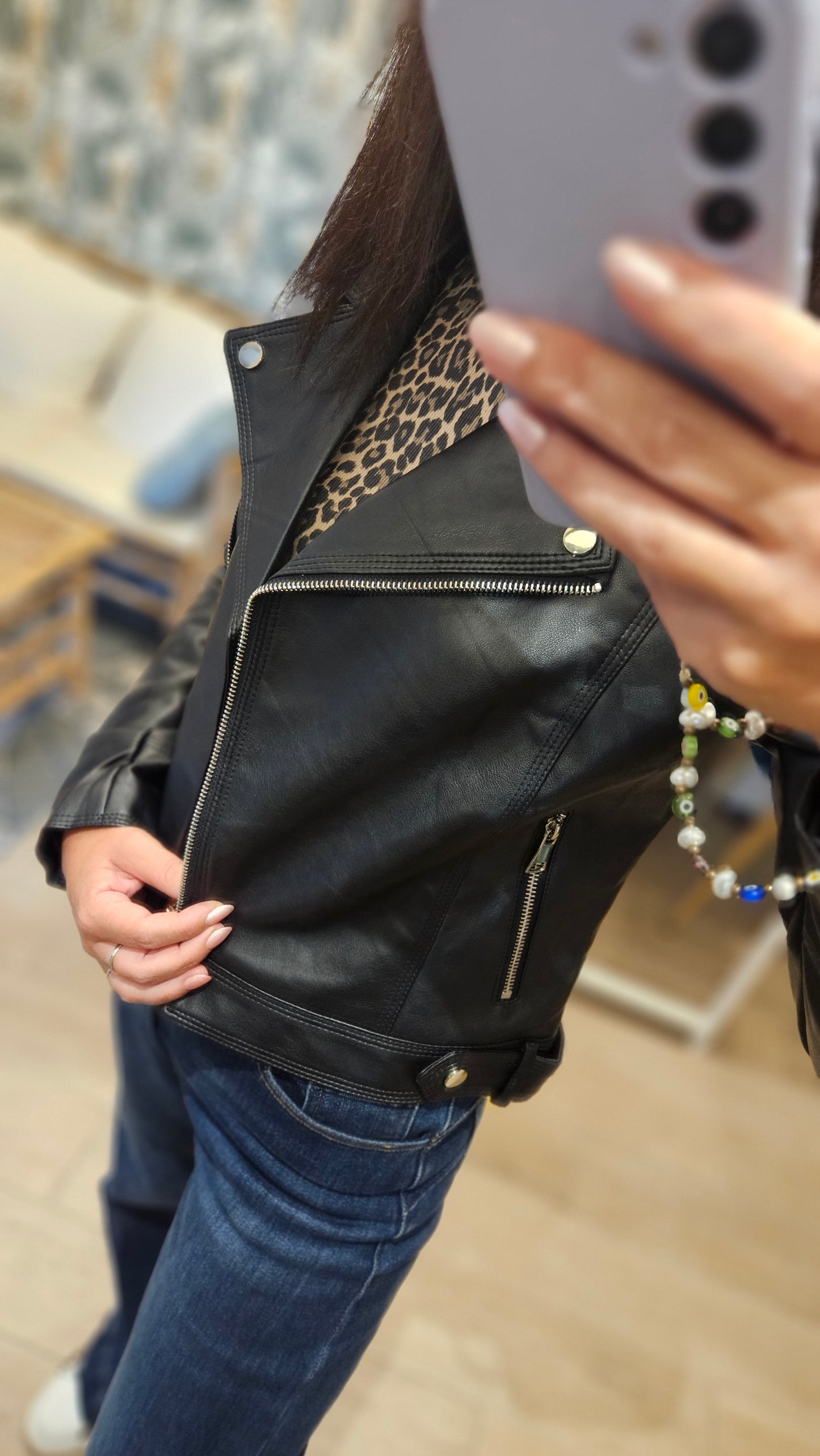 Perfecto simili cuir Noir