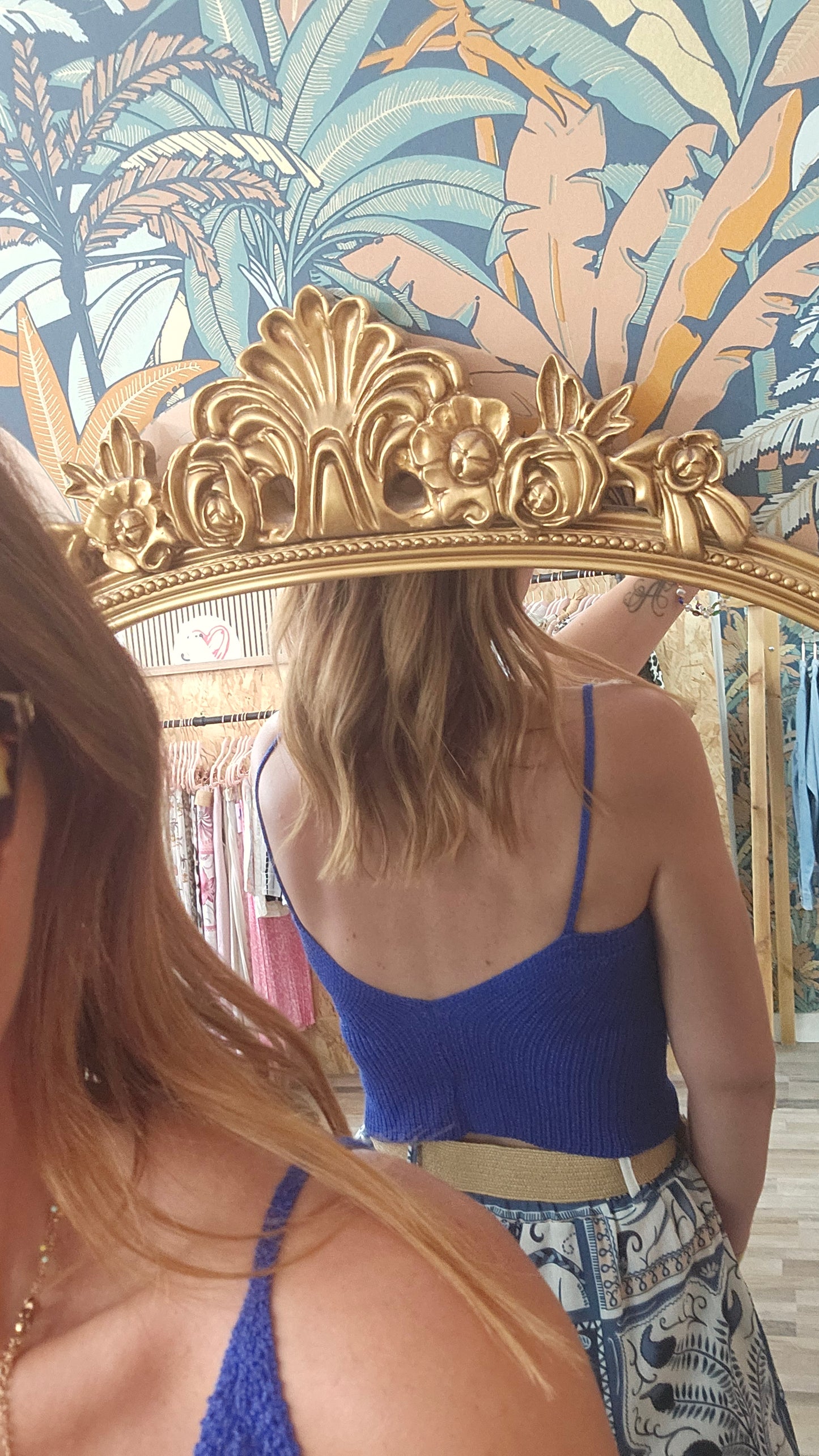 Top maille Bleu