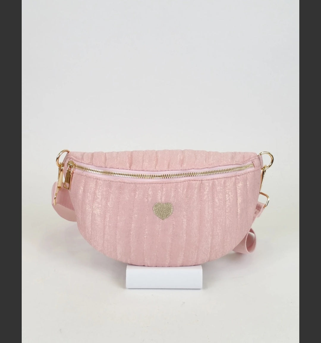 Sac banane Matelassé Coeur Rose