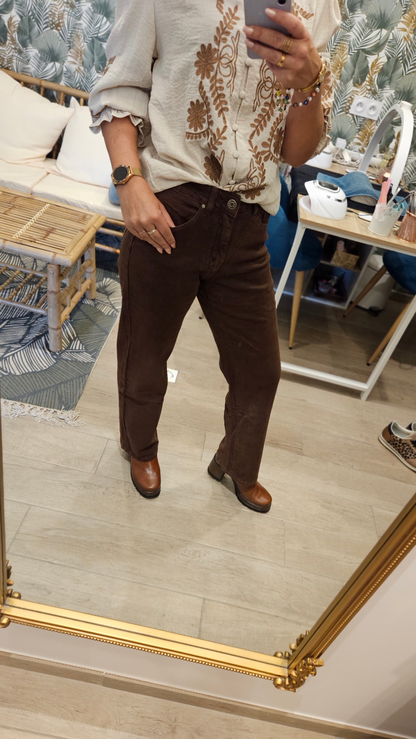 Jean Wide Leg Chocolat