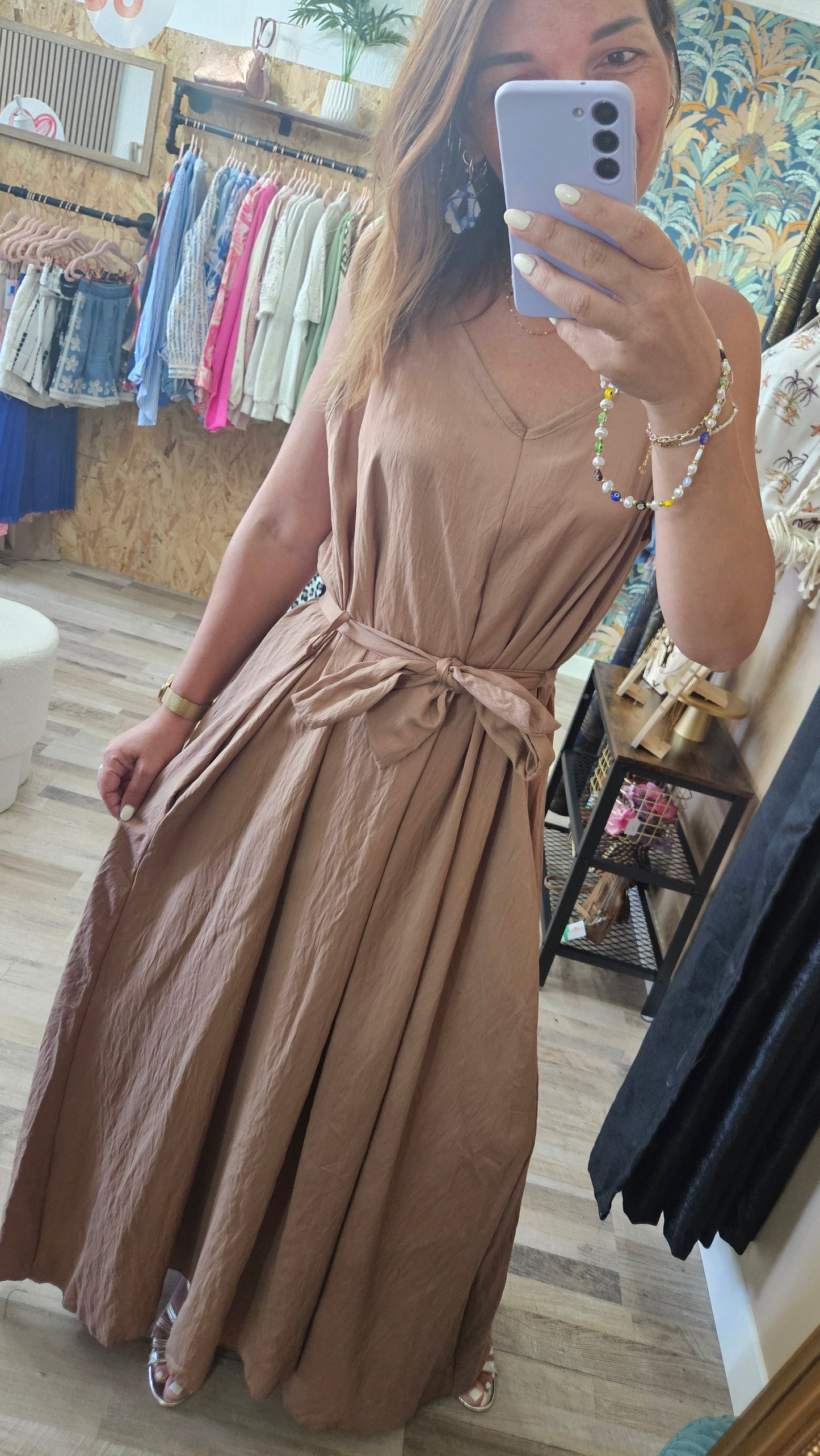 Robe longue Camel
