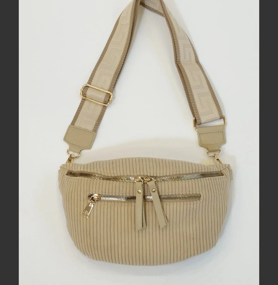 Sac banane Velours côtelé Beige