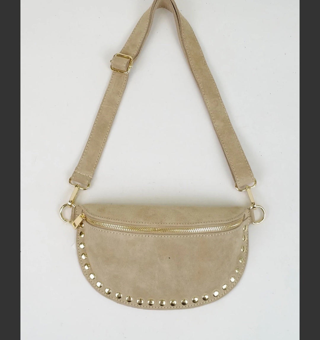 Sac banane Clouté Daim Beige