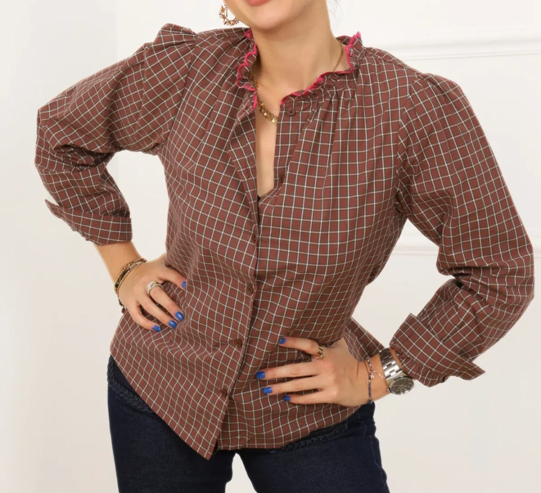 Blouse Marron/Rose