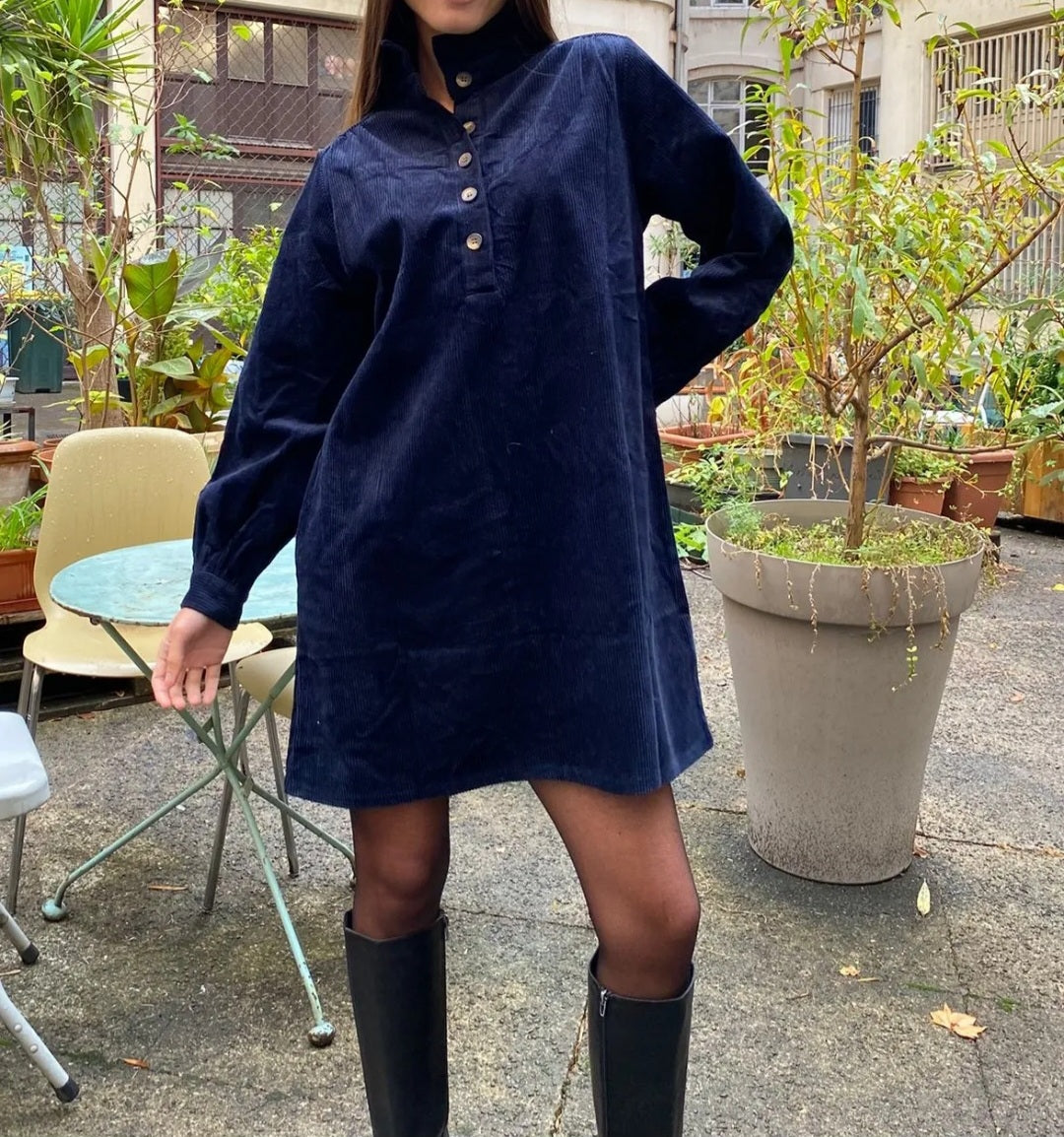 Robe velours Marine